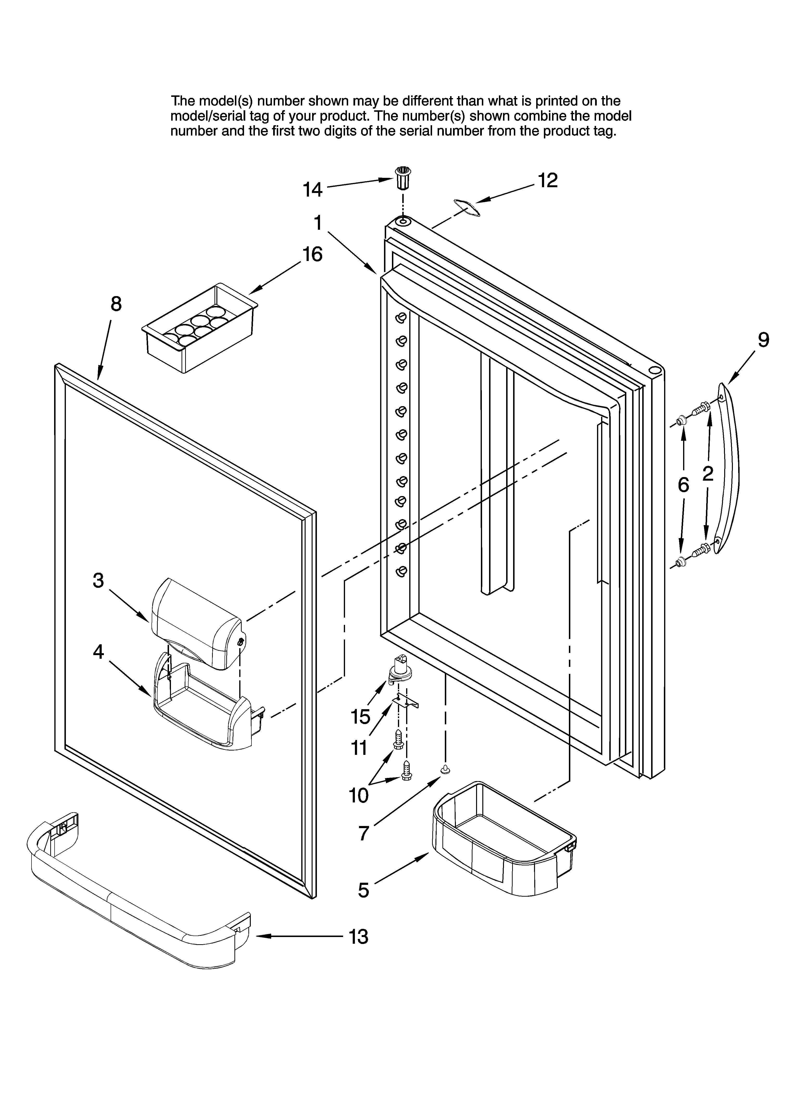 Maytag MBL2556KES12 refrigerator door parts diagram