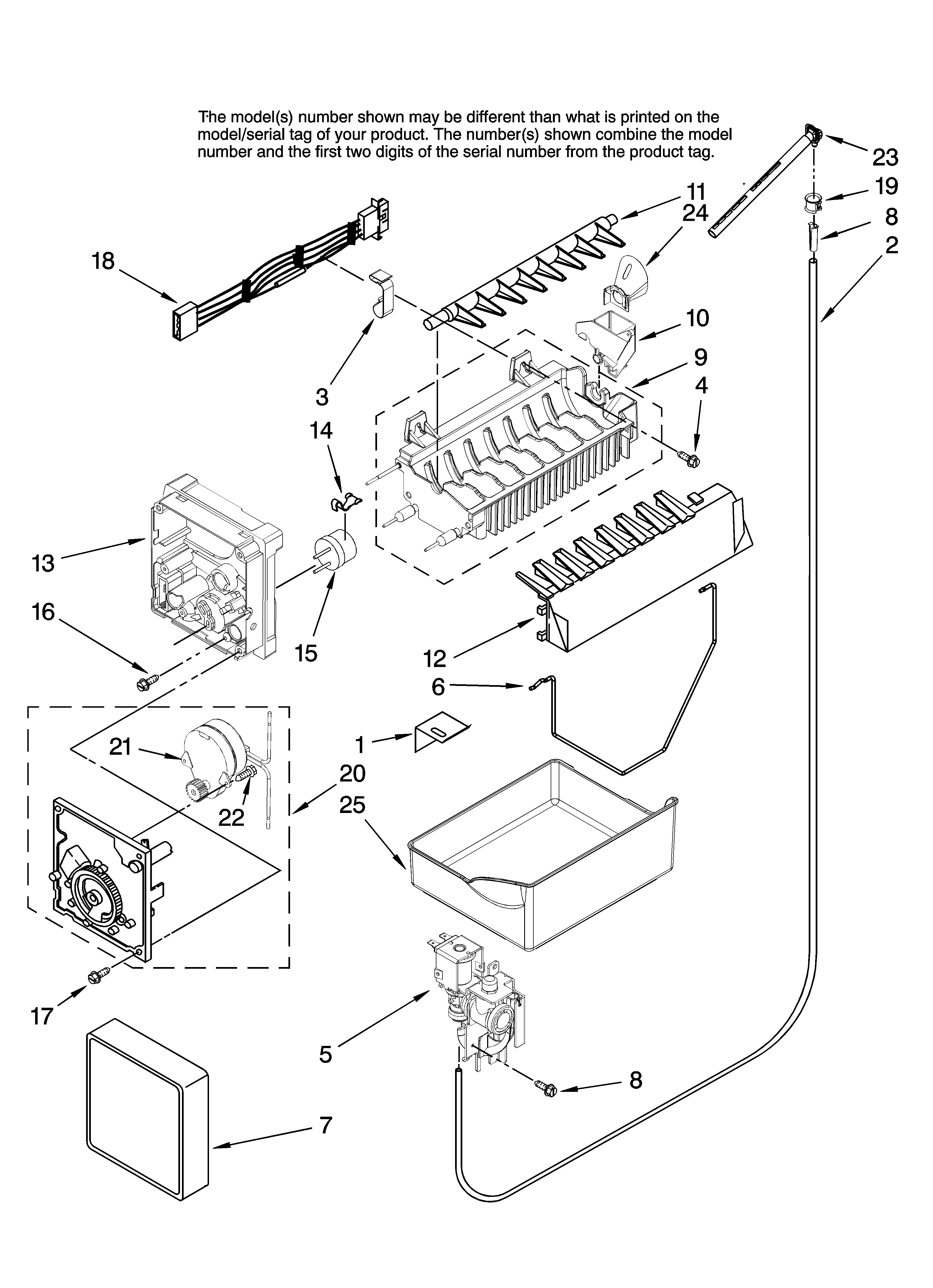 Maytag MBL2556KES12 icemaker parts, optional parts diagram