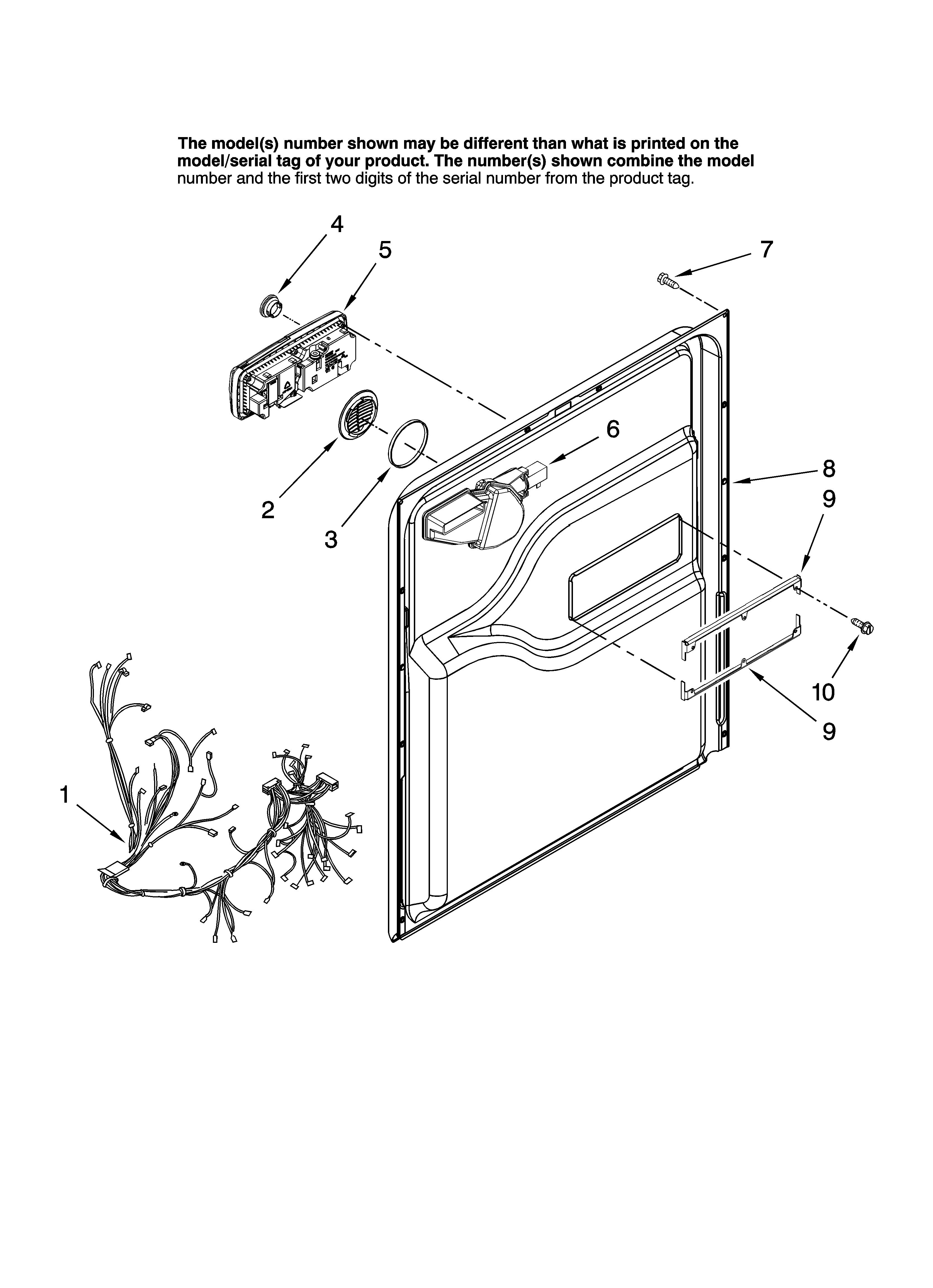 Maytag MDB4651AWS42 door and latch parts diagram