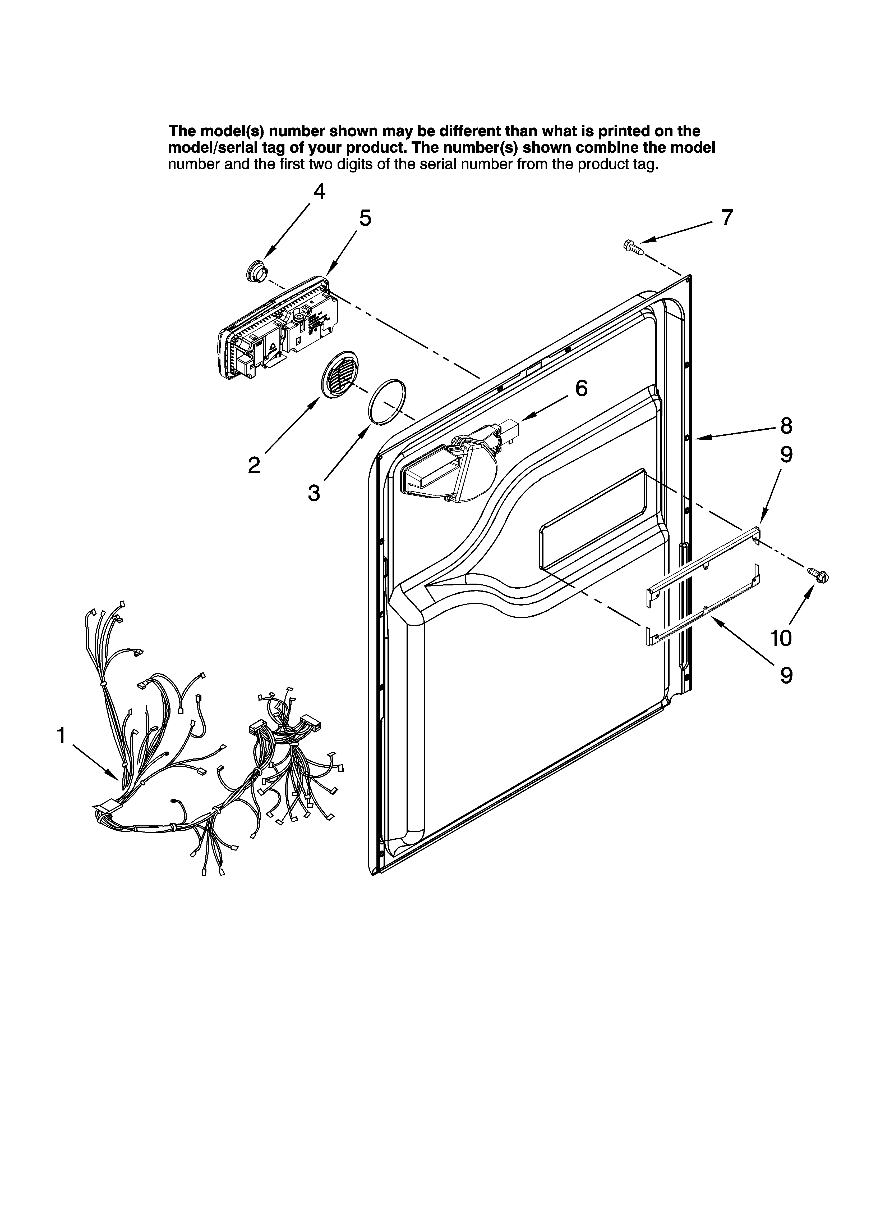 Maytag MDB5601AWB42 door and latch parts diagram