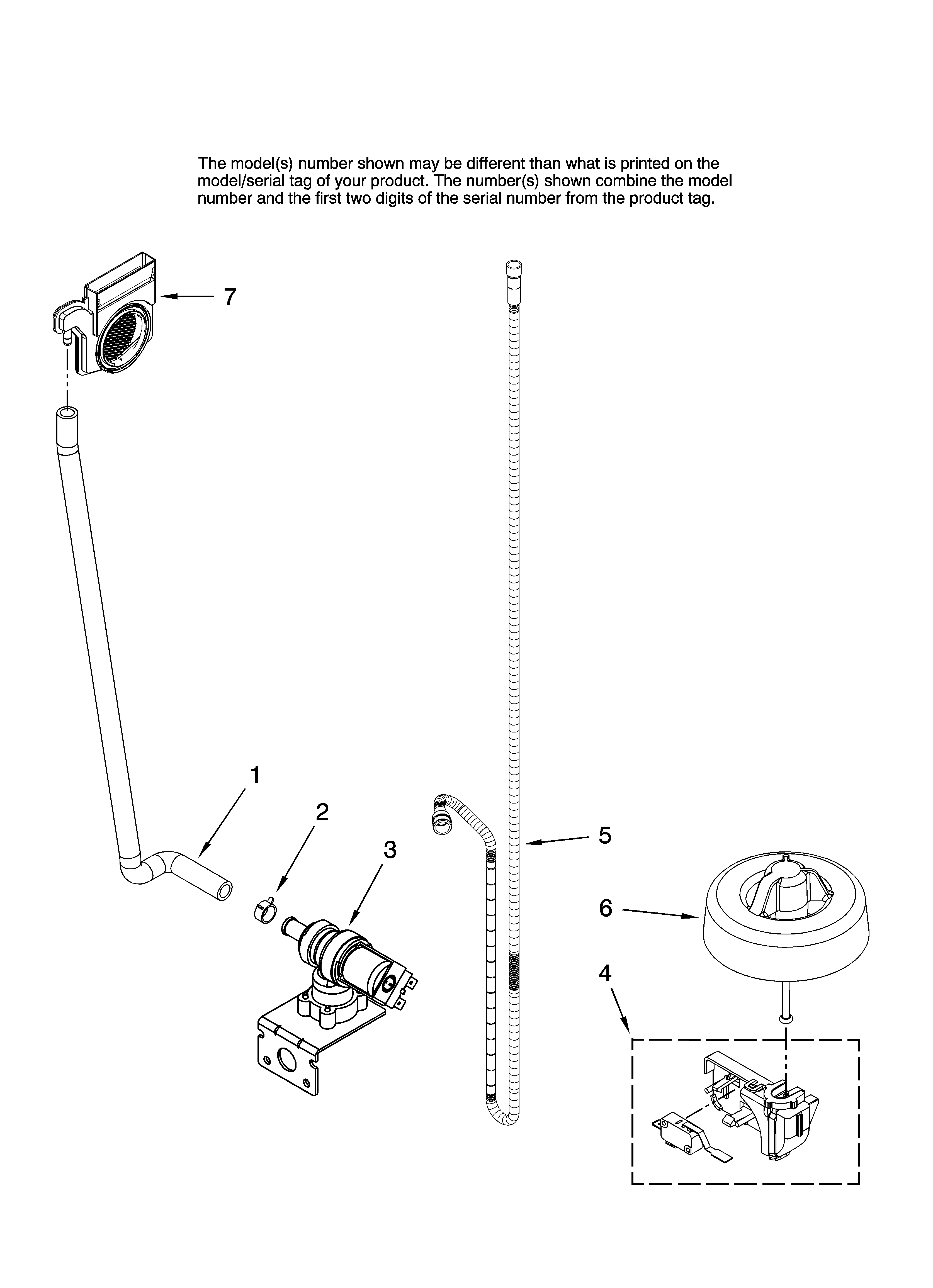 Maytag MDB8951BWW44 fill and overfill parts diagram
