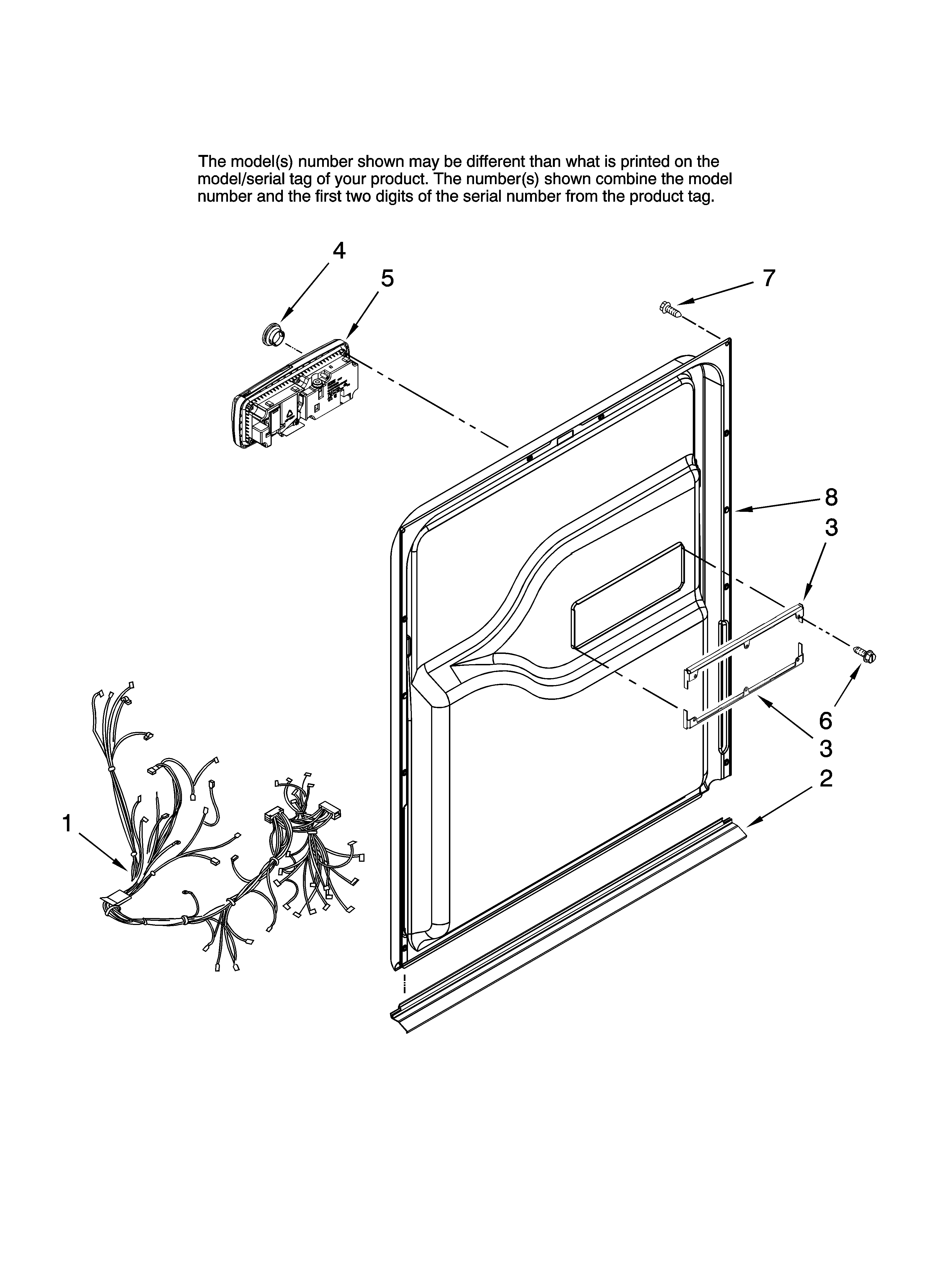 Maytag MDBH980AWS41 door and latch parts diagram