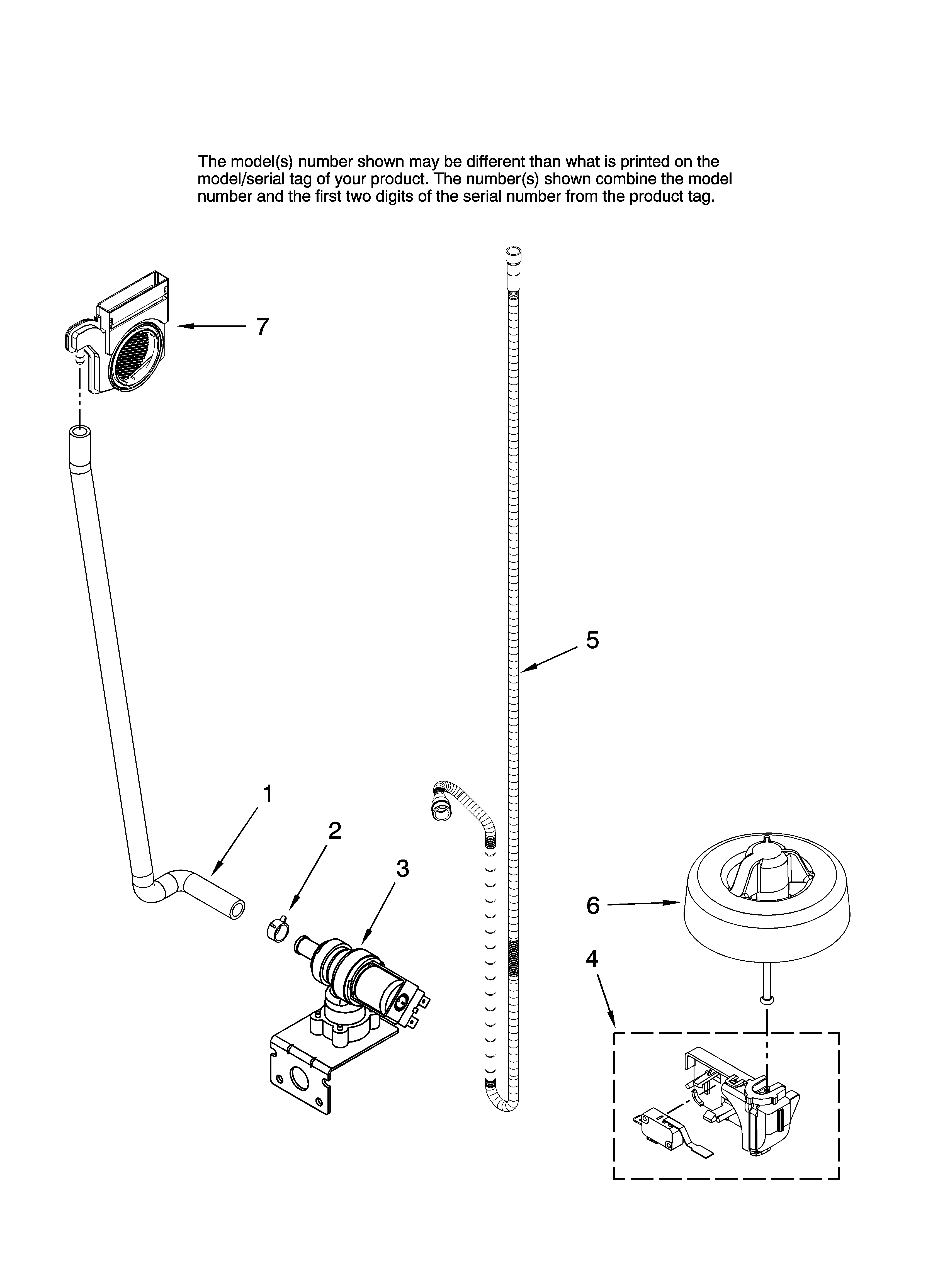 Maytag MDBH980AWS41 fill and overfill parts diagram