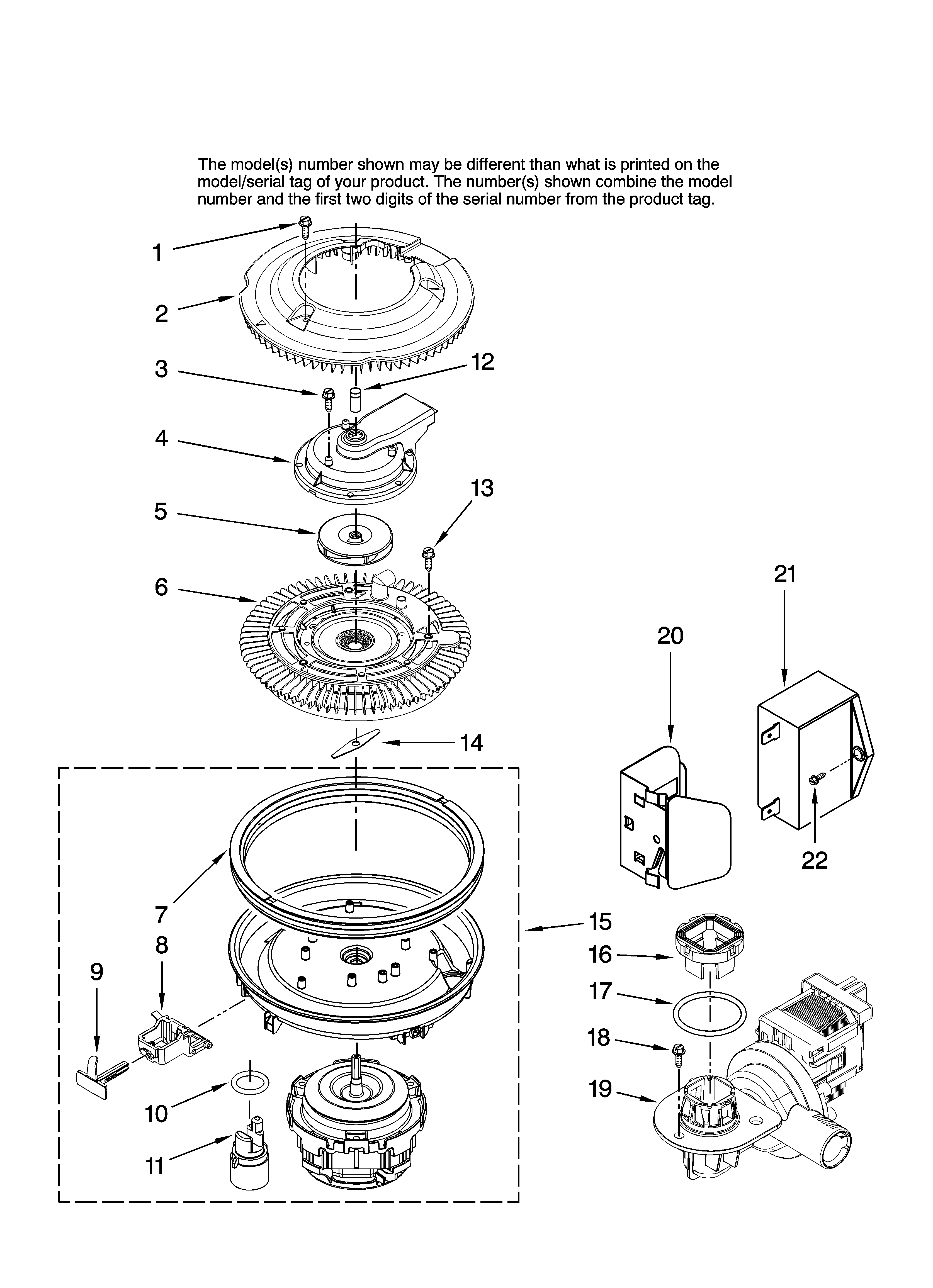 Maytag MDBH985AWS45 pump and motor parts diagram