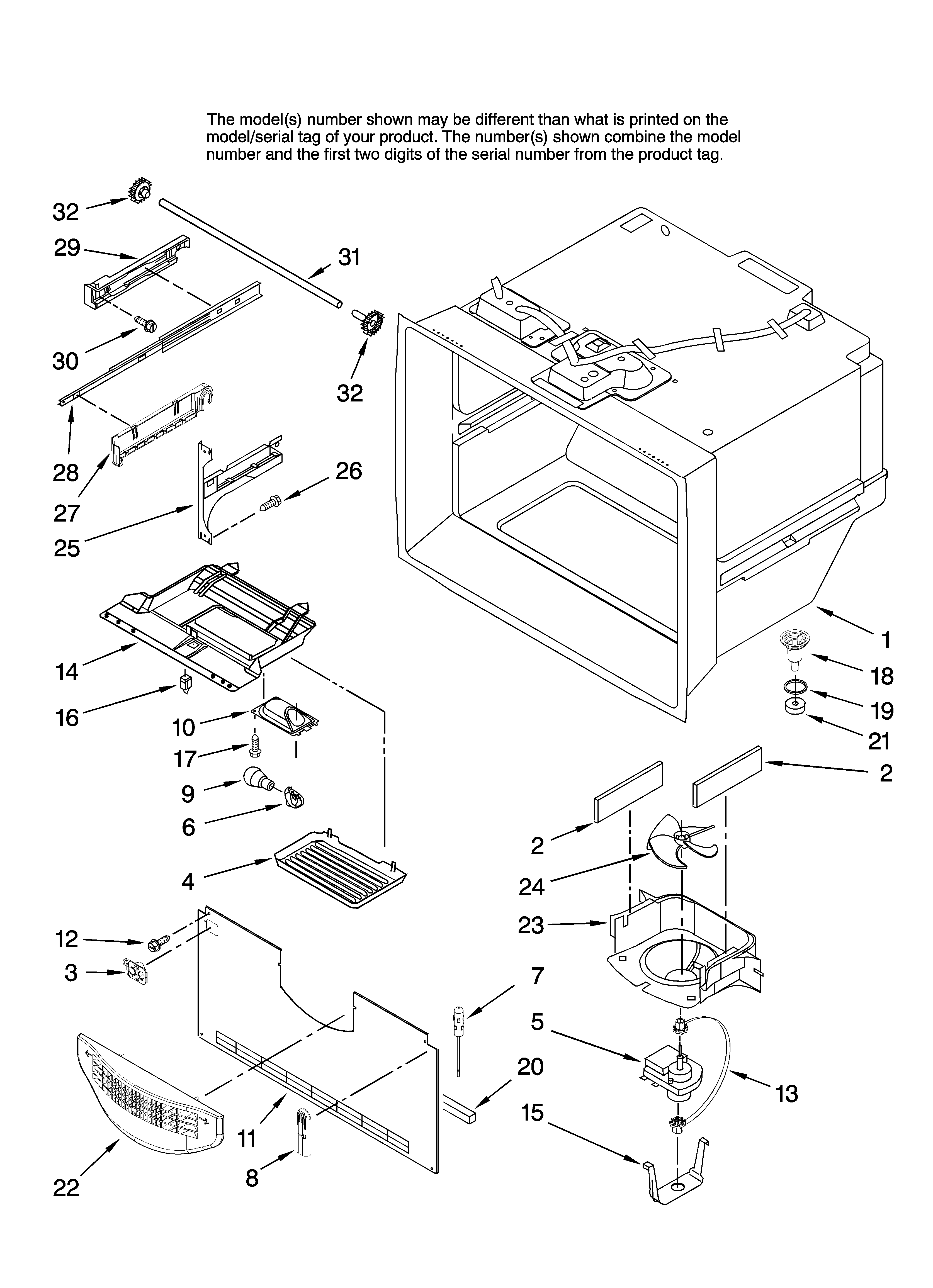 Maytag MFC2061HEB13 freezer liner parts diagram