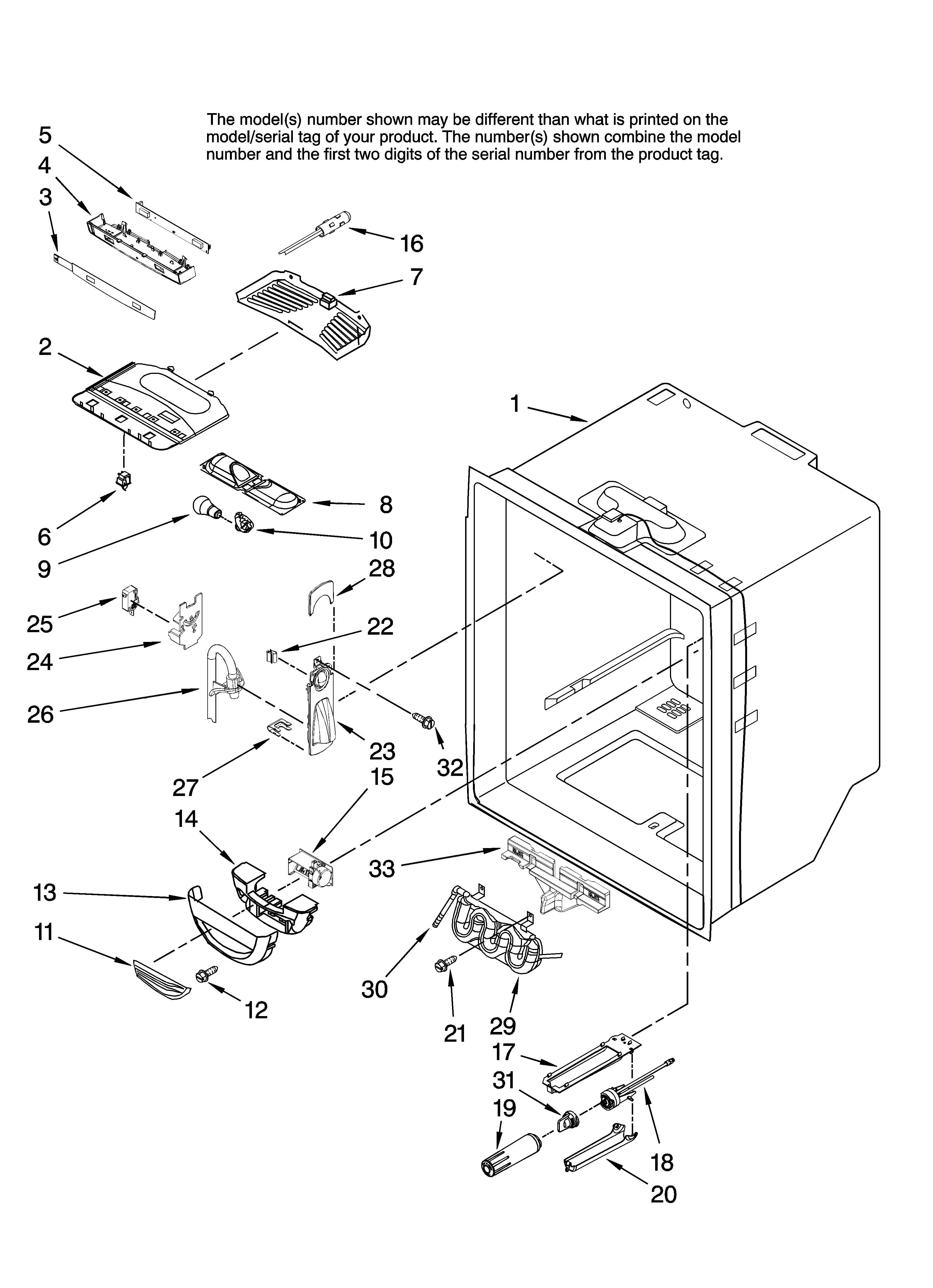Maytag MFC2061HEB13 refrigerator liner parts diagram