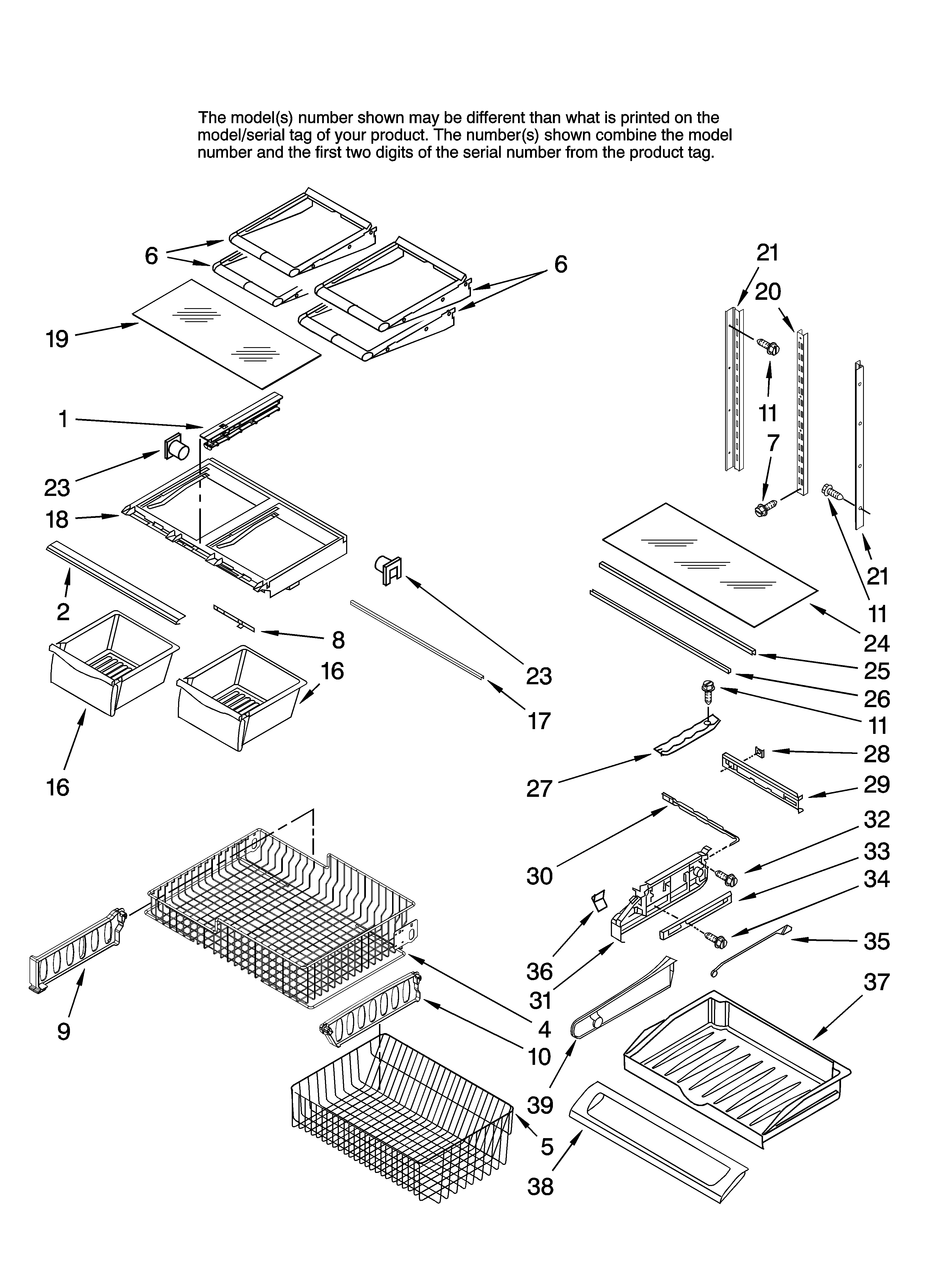 Maytag MFF2558KEB11 shelf parts diagram