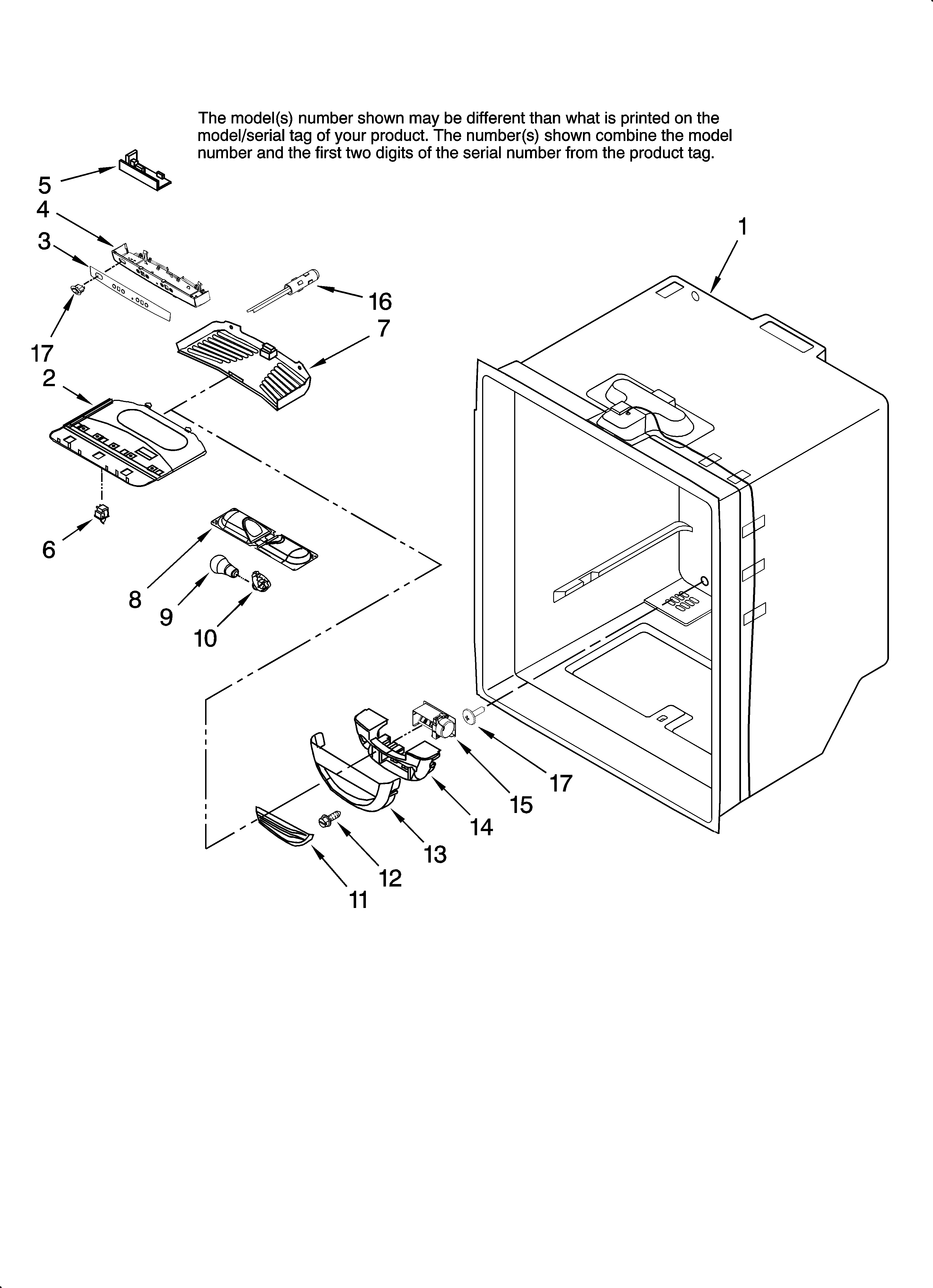 Maytag MFF2558KES12 refrigerator liner parts diagram