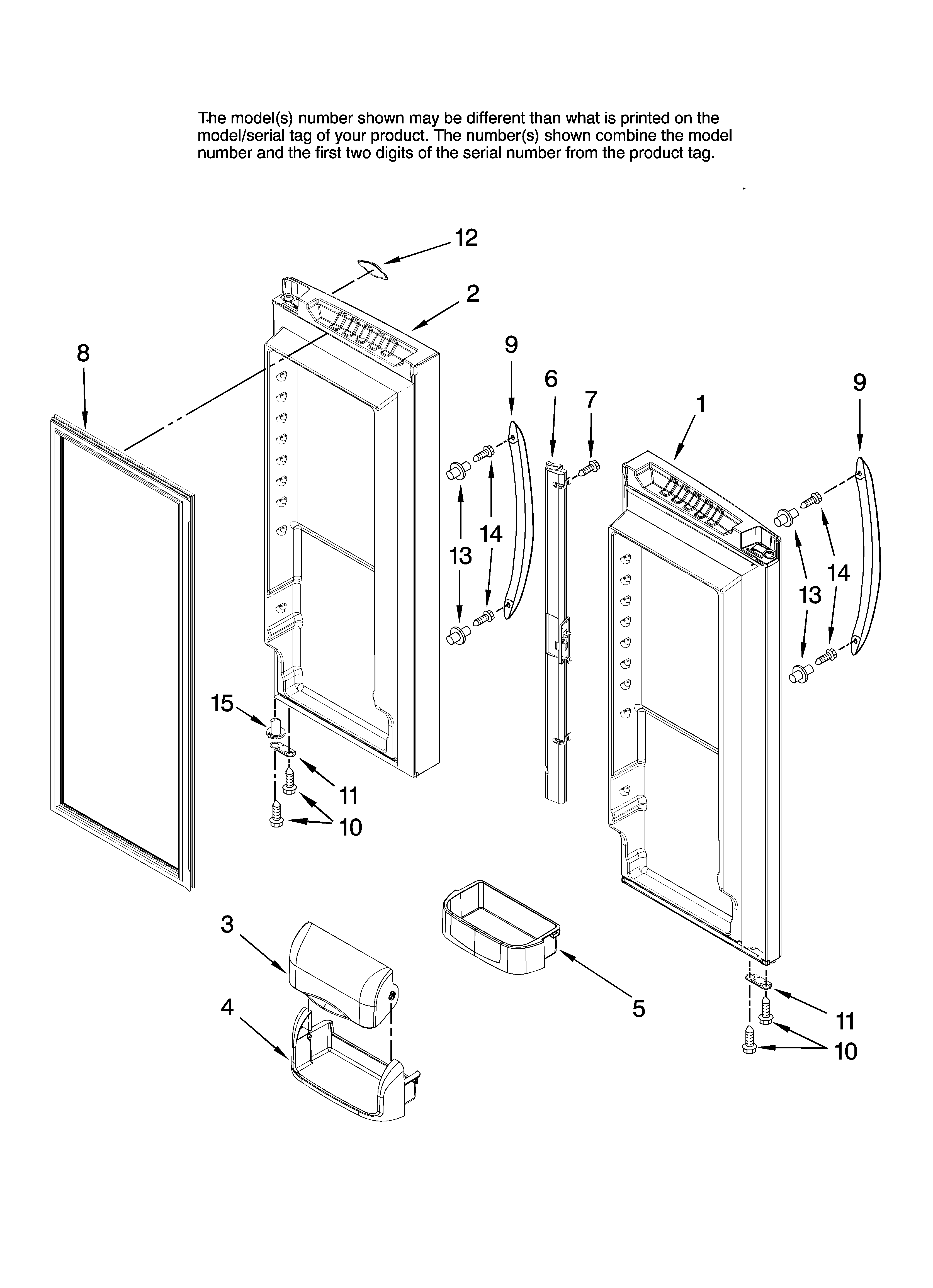 Maytag MFF2558KES12 refrigerator door parts diagram