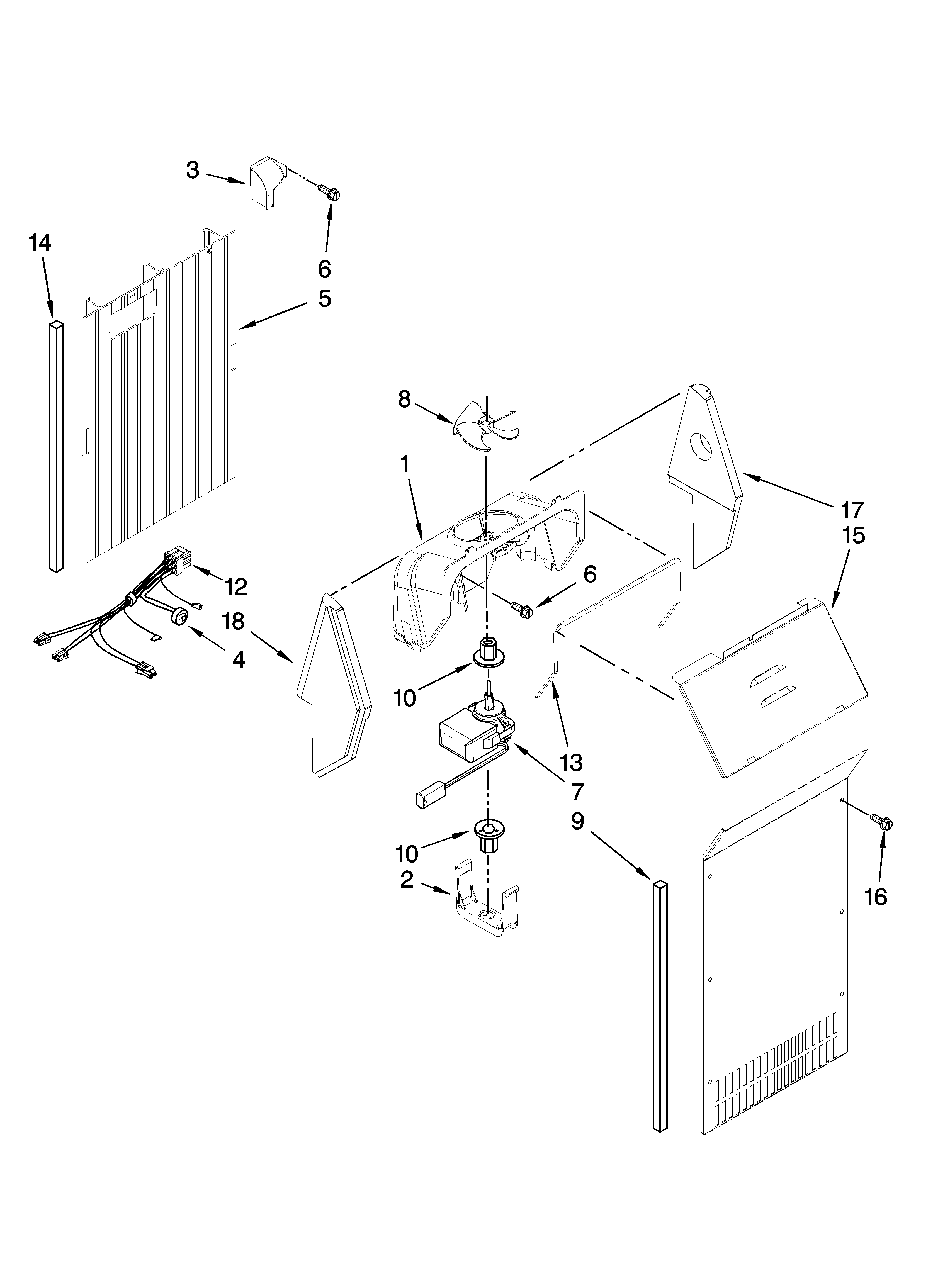 Whirlpool 6ED2FHKXVQ01 air flow parts diagram