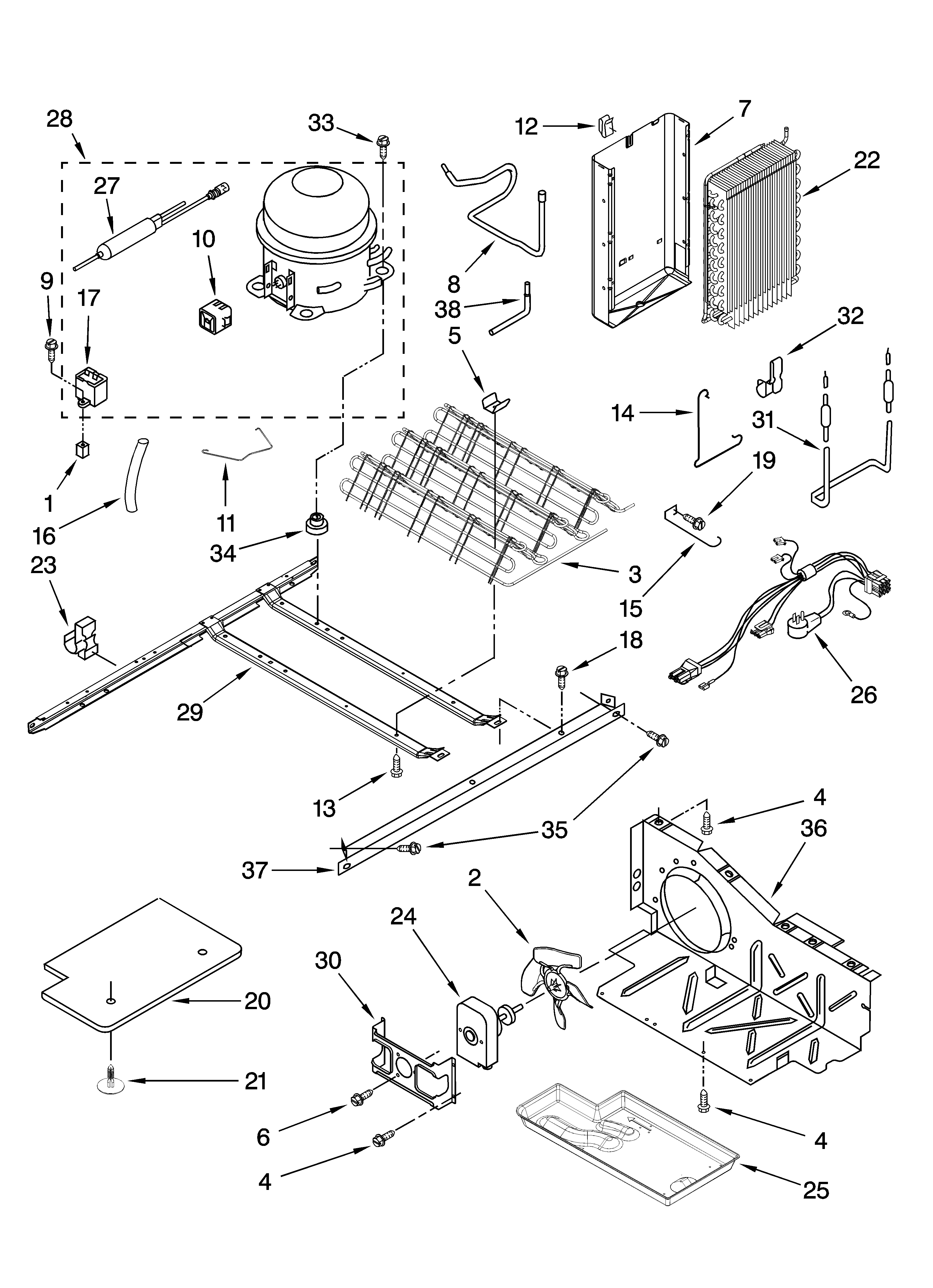 Whirlpool 6ED2FHKXVQ01 unit parts diagram