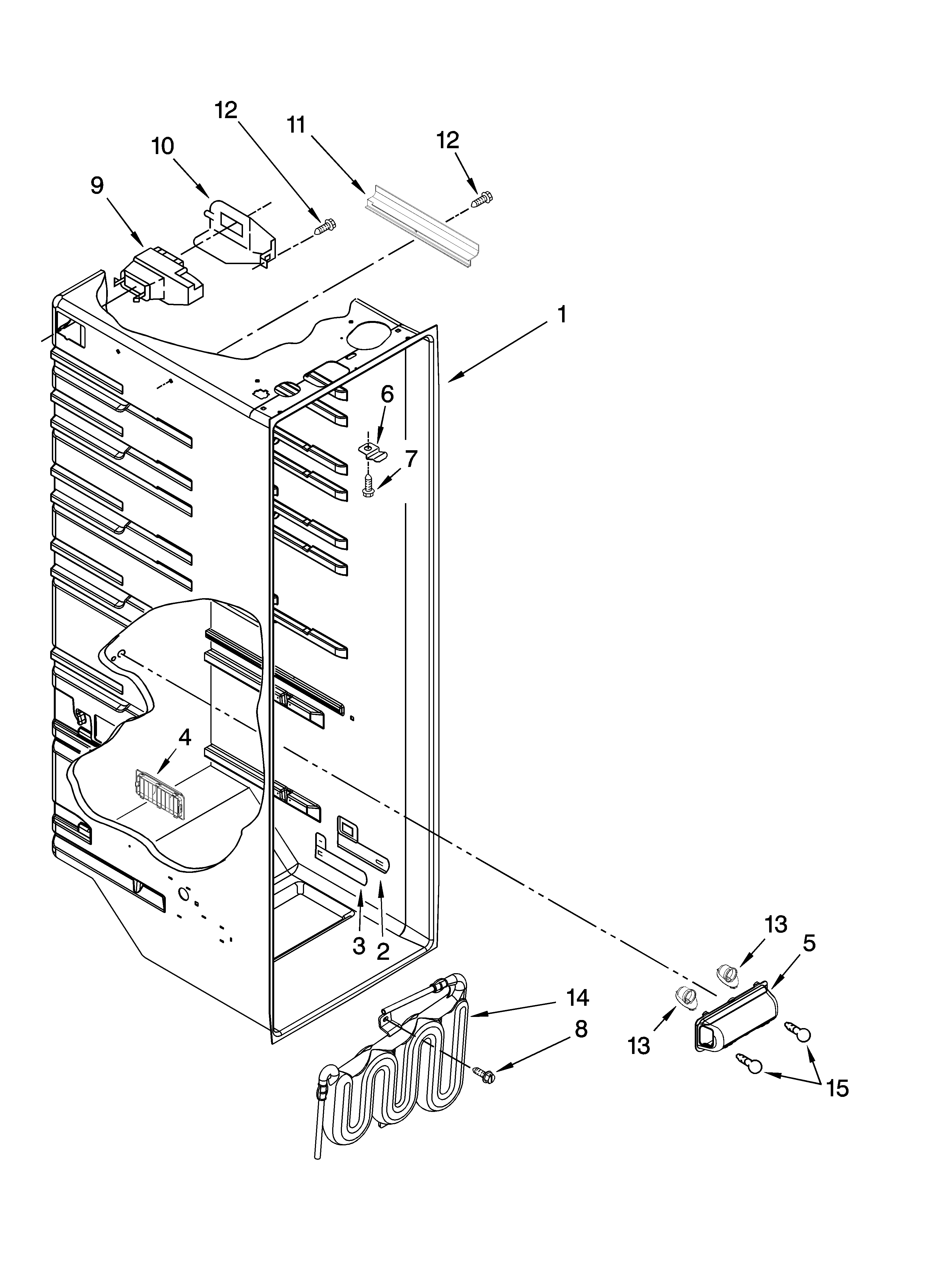 Whirlpool ED5CHQXVQ01 refrigerator liner parts diagram