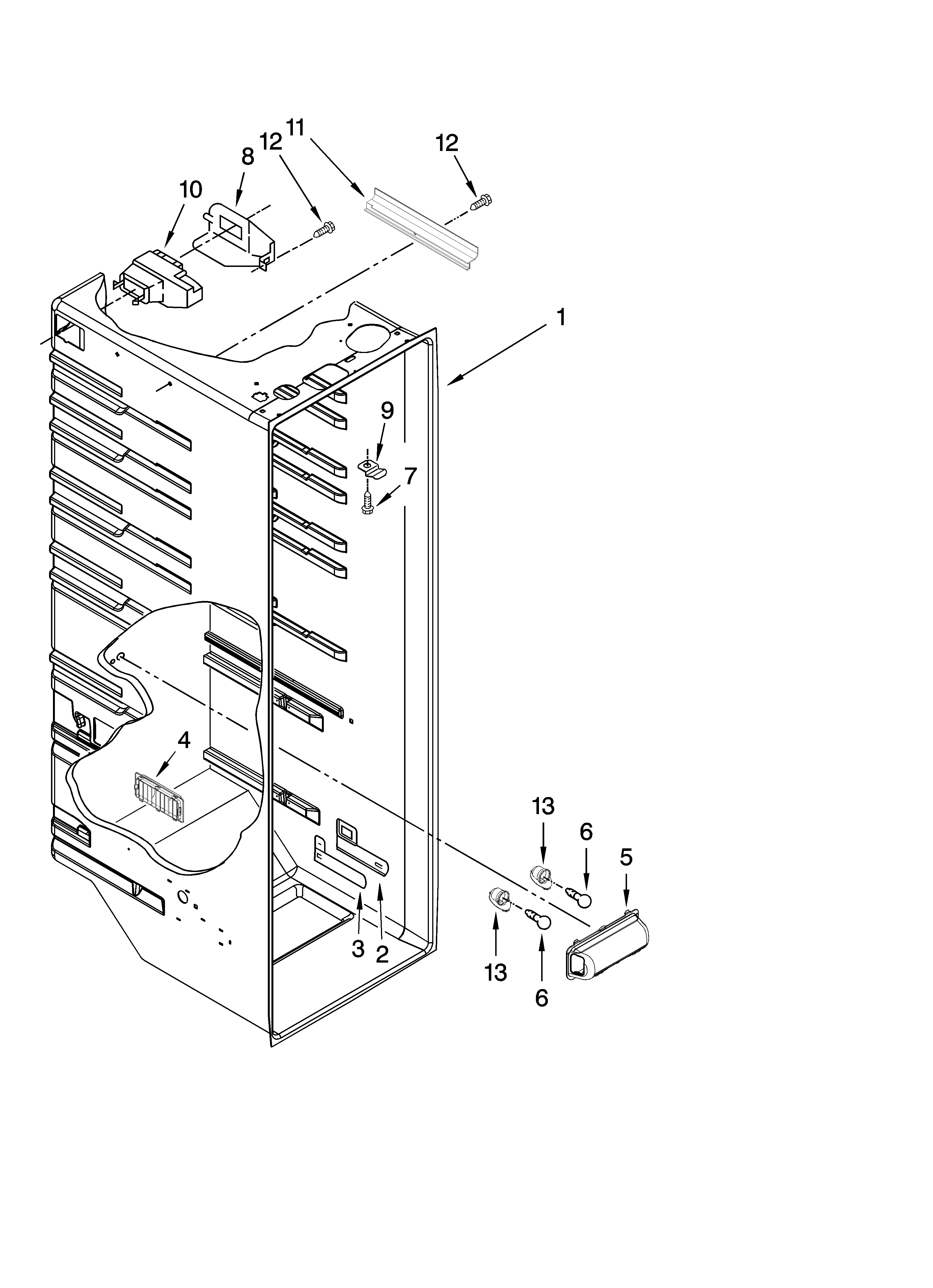 Inglis IVS225301 refrigerator liner parts diagram