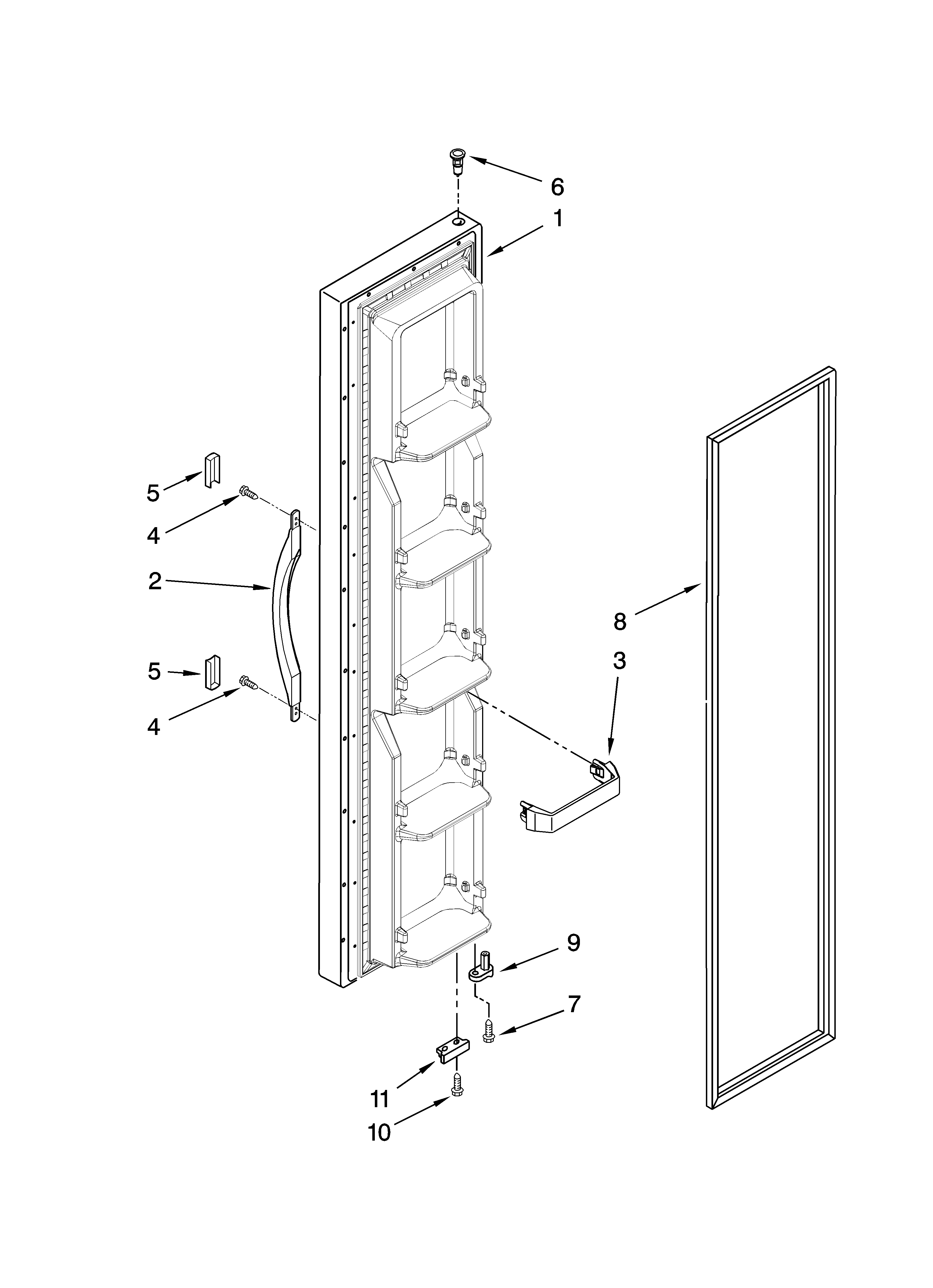 Inglis IVS225301 freezer door parts diagram