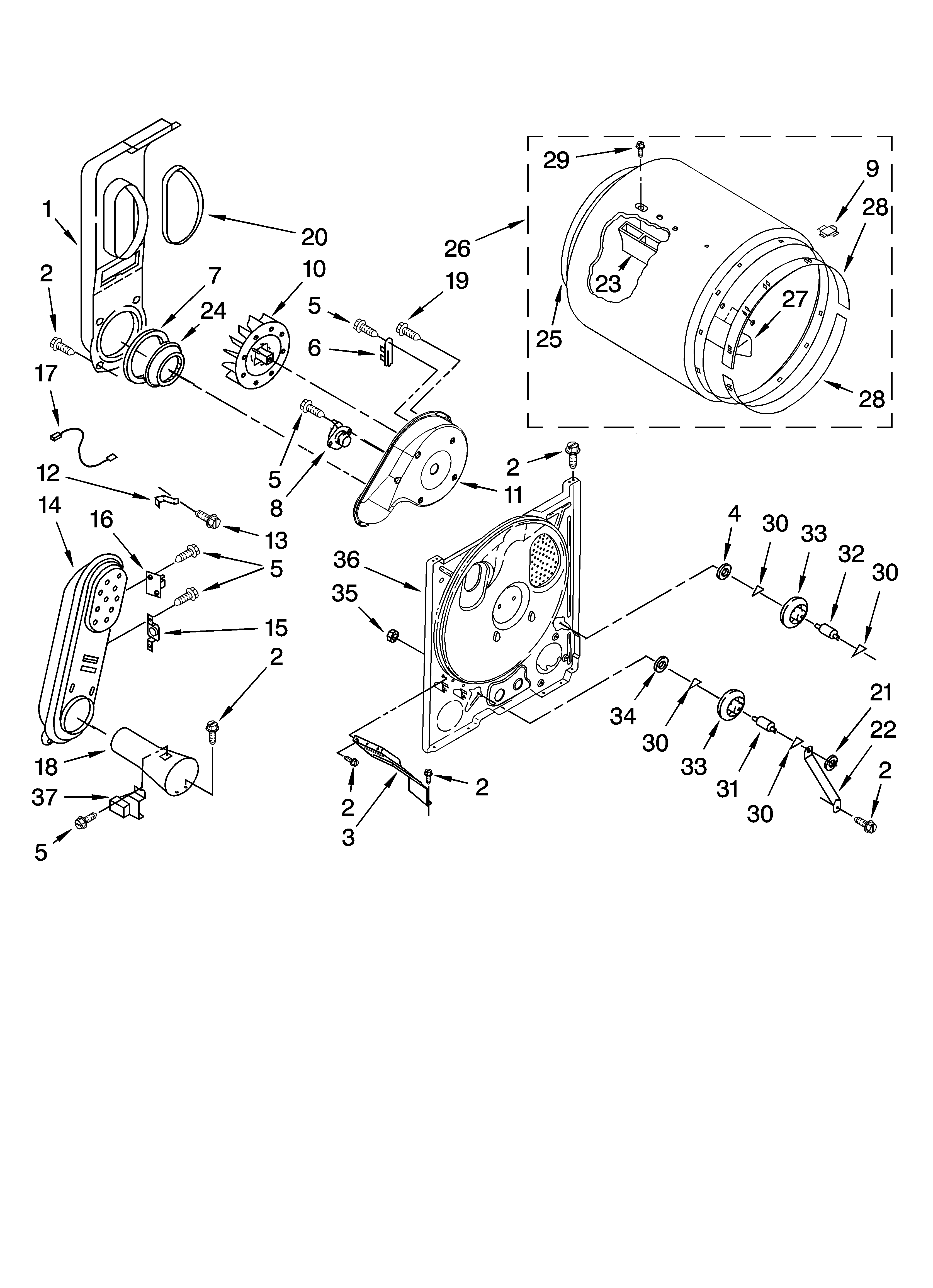 Roper RGD4440VQ0 bulkhead parts, optional parts (not included) diagram