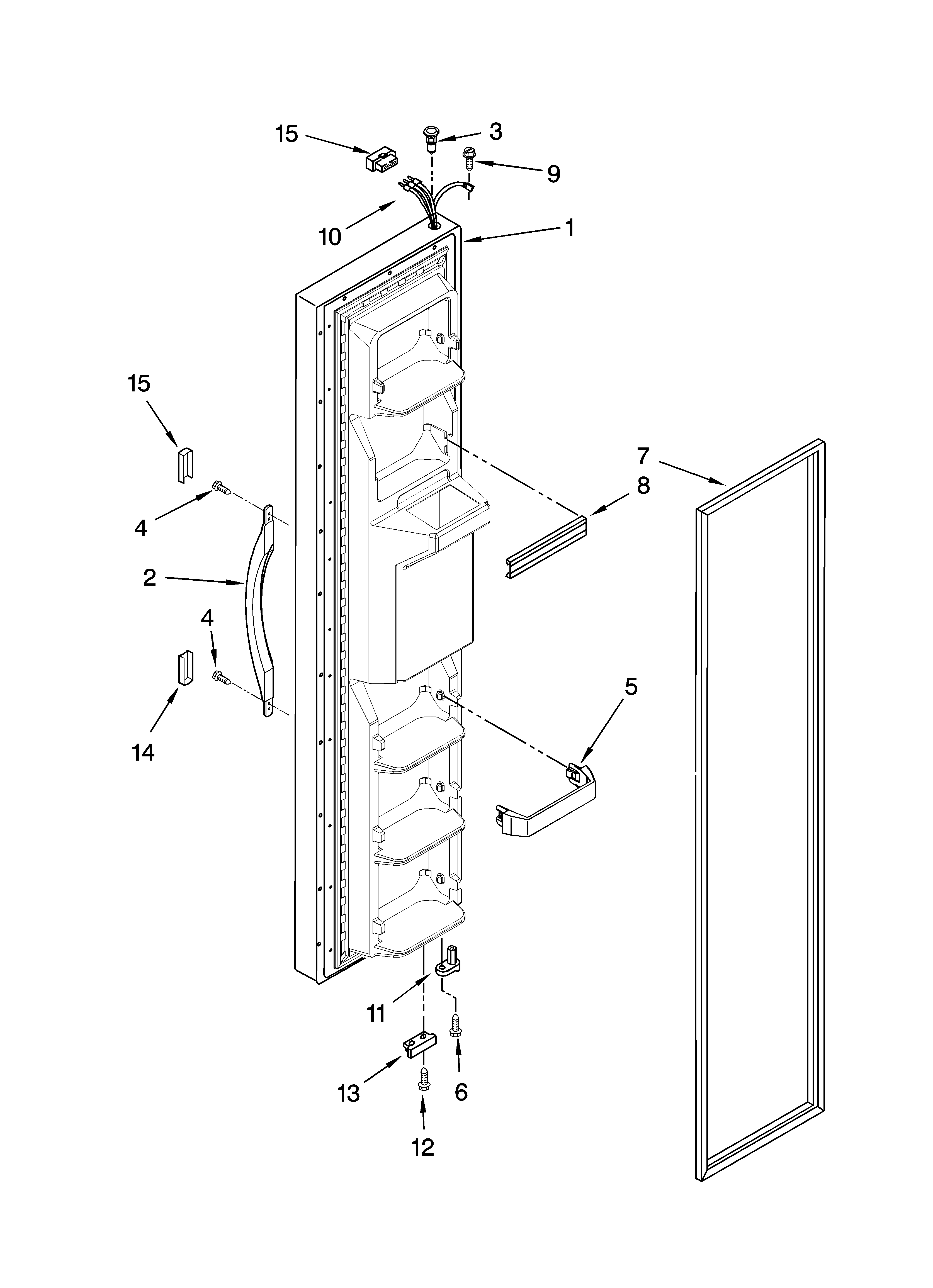 Estate TS25CGXTD01 freezer door parts diagram
