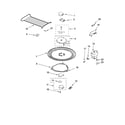 Whirlpool YGH5184XPQ2 magnetron and turntable parts diagram
