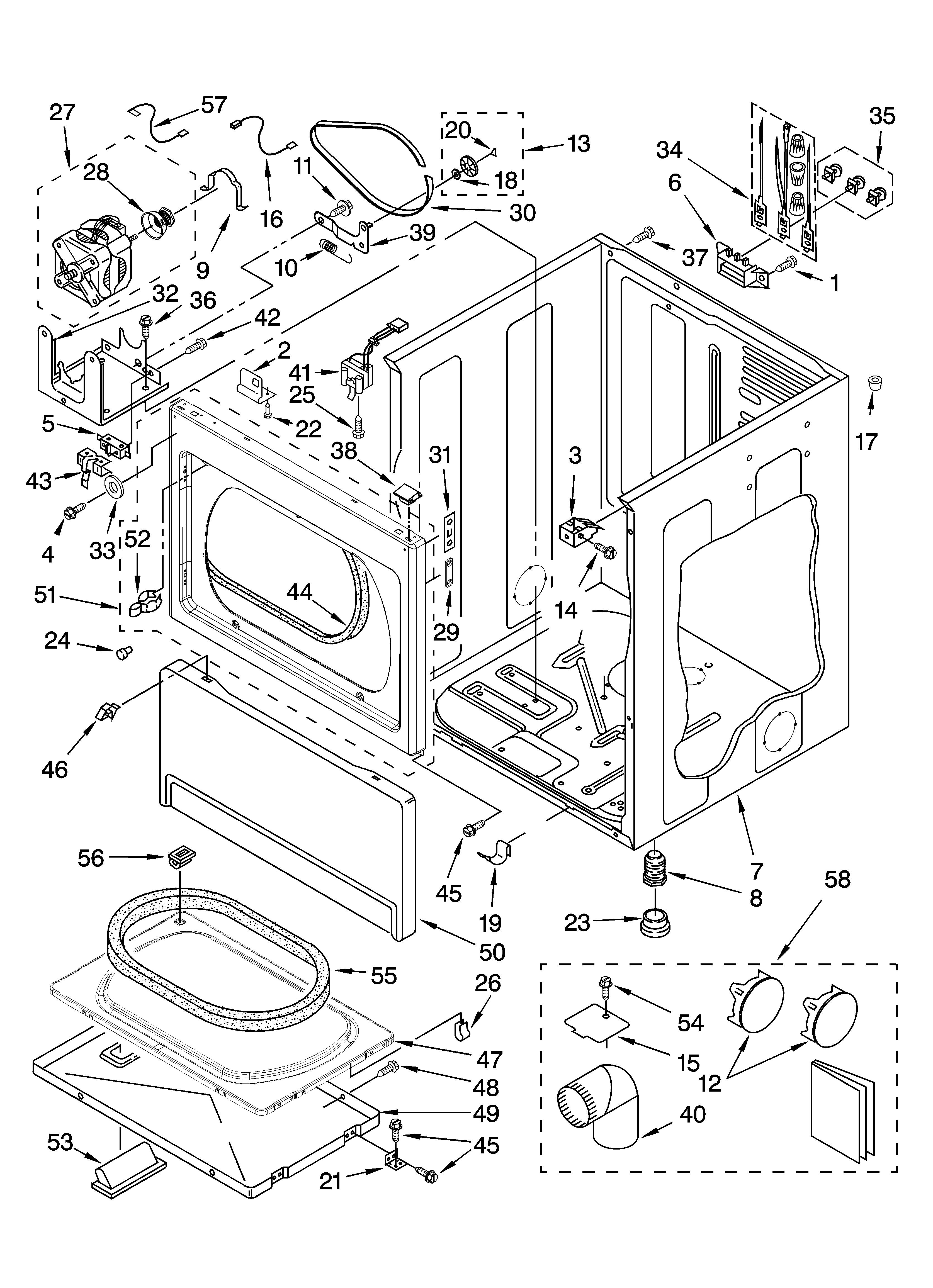 Whirlpool 8TCEM2760KQ1 cabinet parts diagram