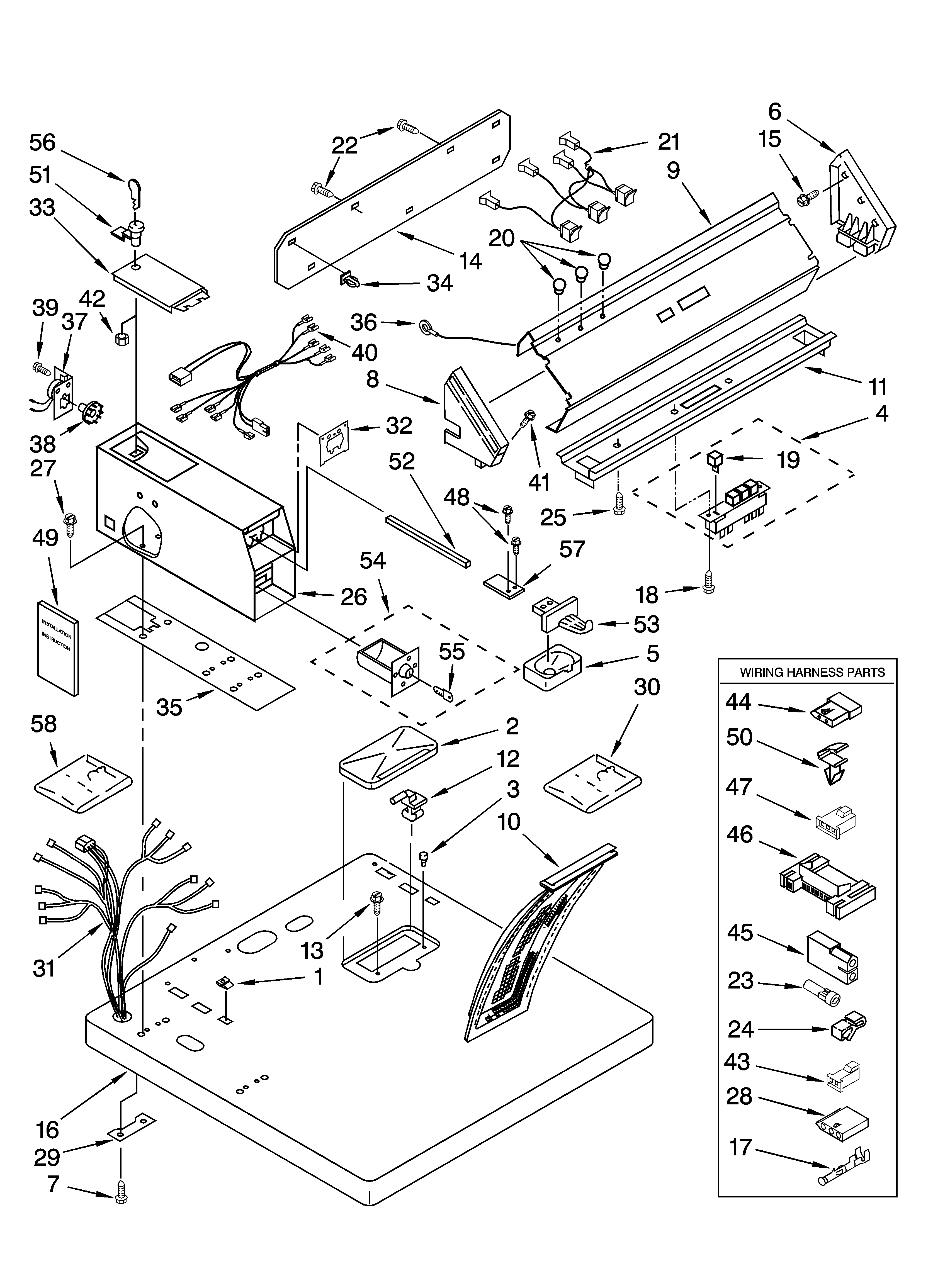 Whirlpool CEM2940TQ1 top and console parts diagram
