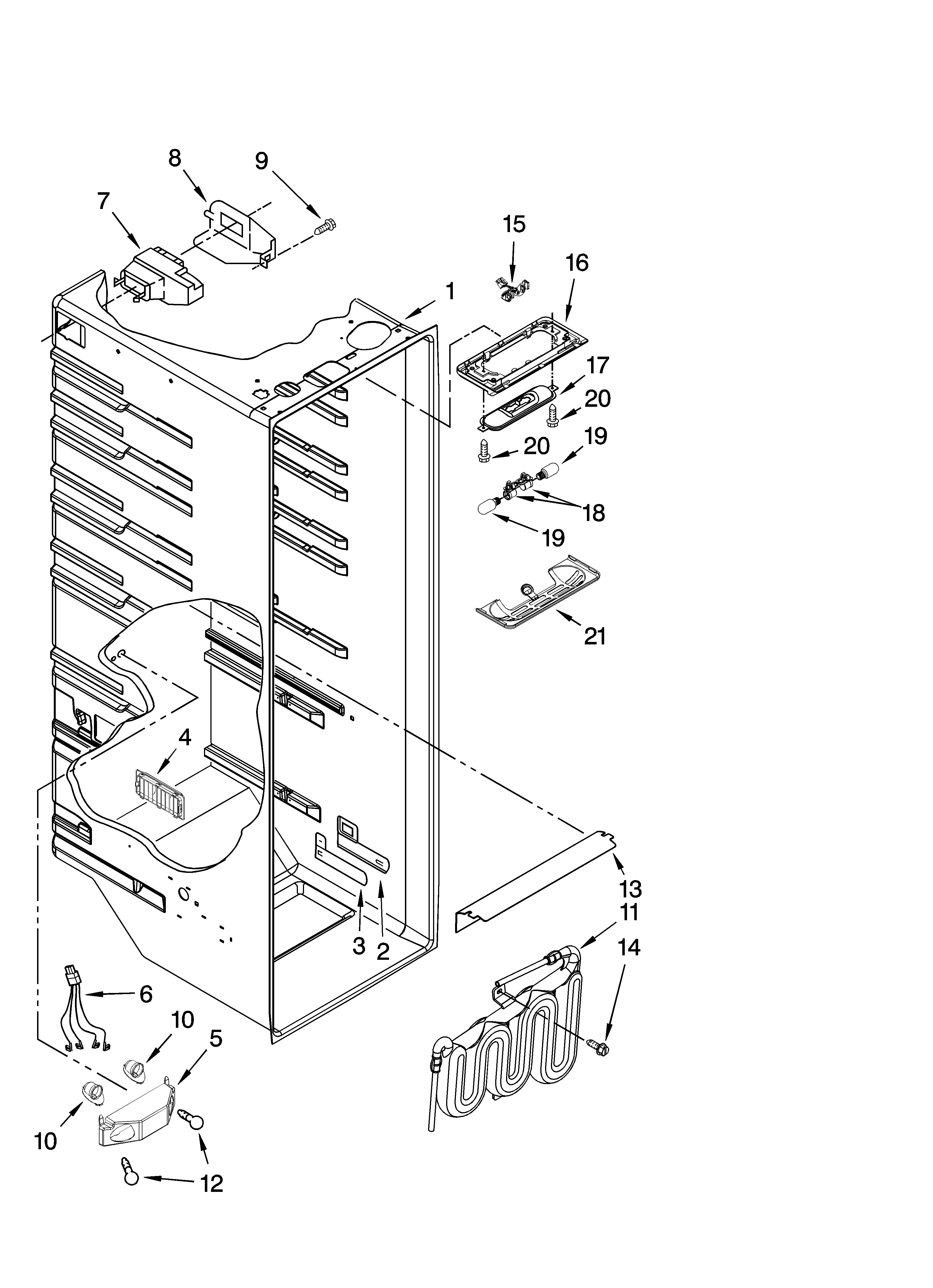 Whirlpool GS2KVAXVS00 refrigerator liner parts diagram