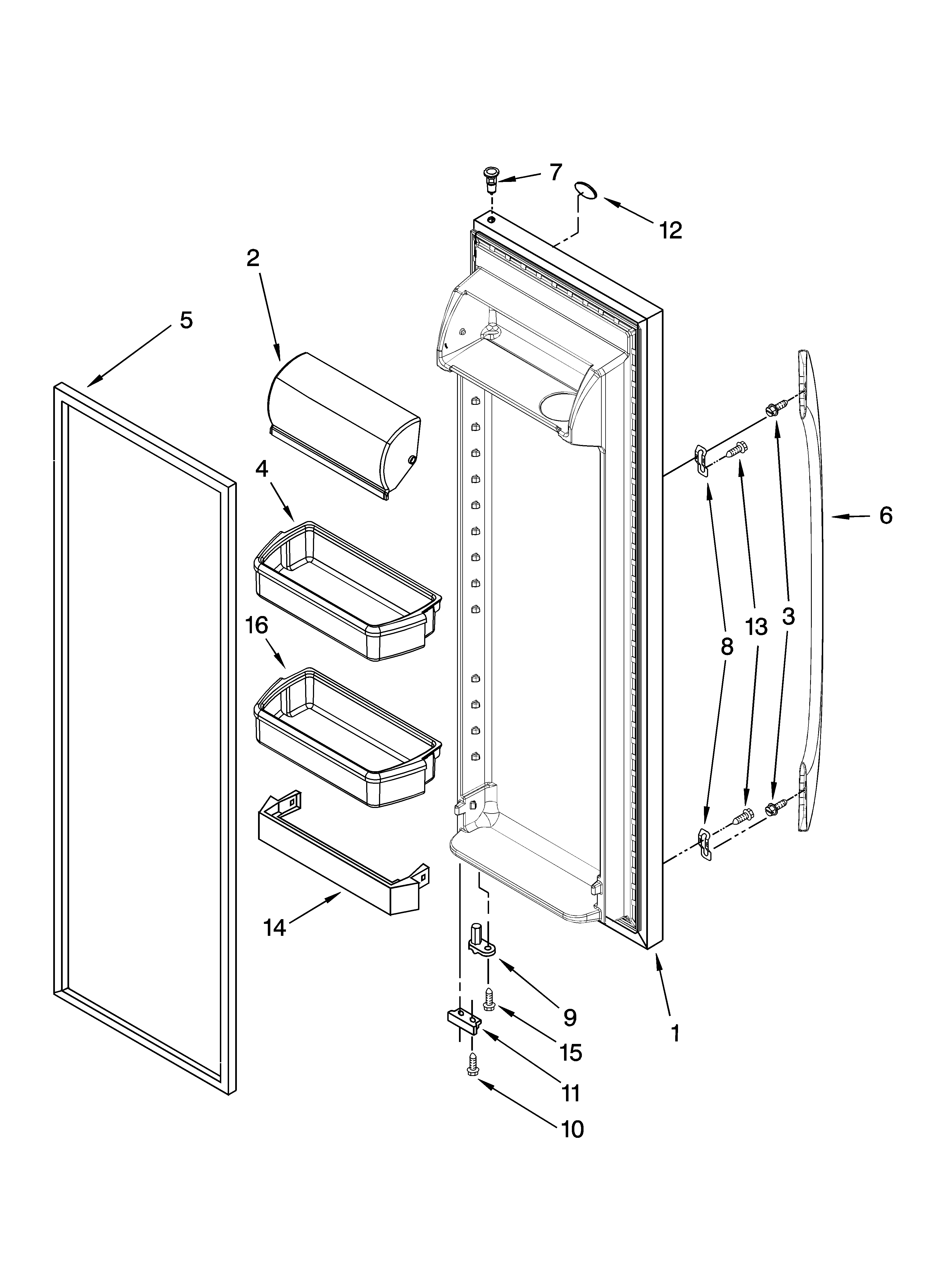 Whirlpool GS2KVAXVS00 refrigerator door parts diagram