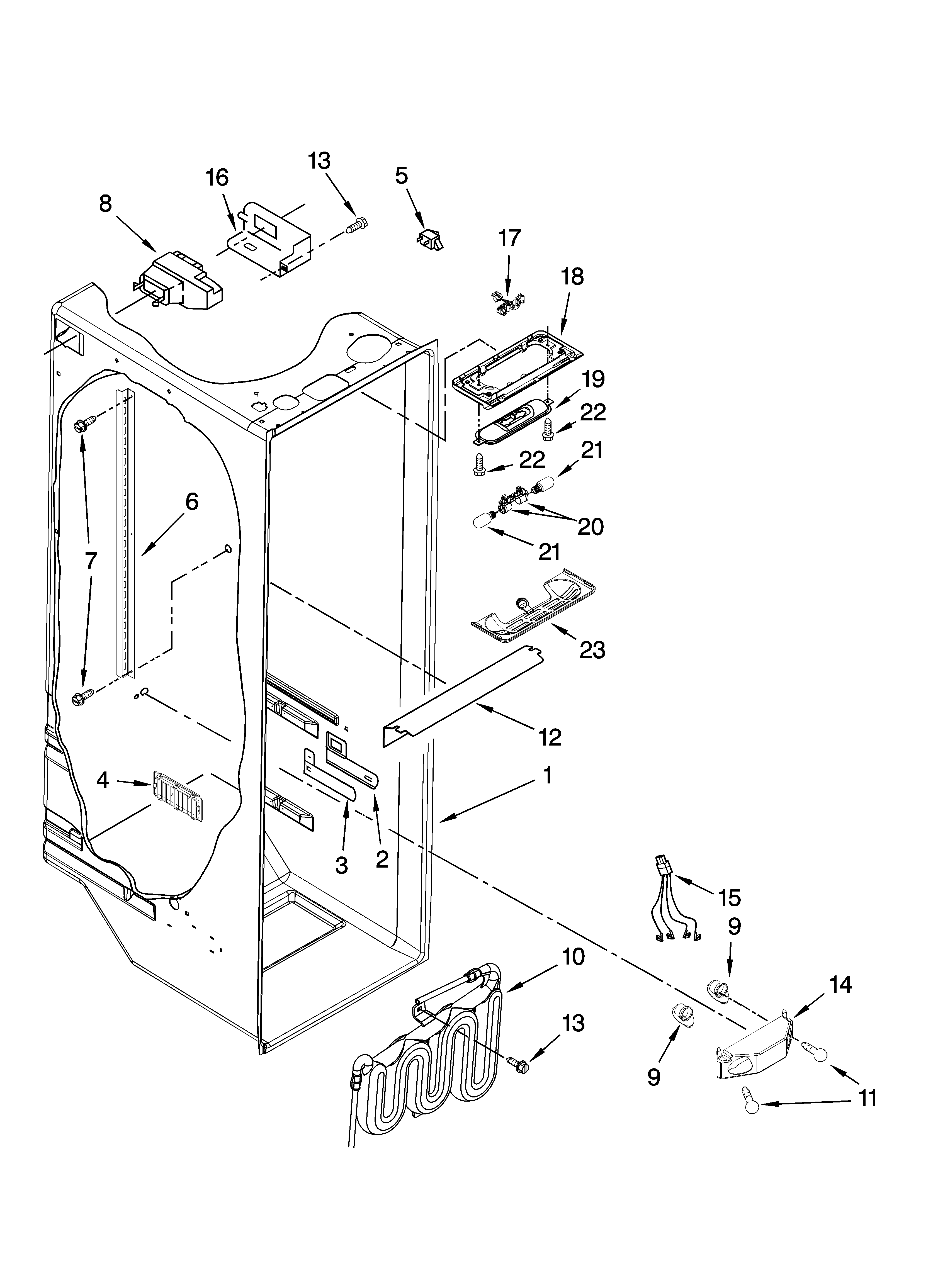Whirlpool GS5VHAXWB00 refrigerator liner parts diagram