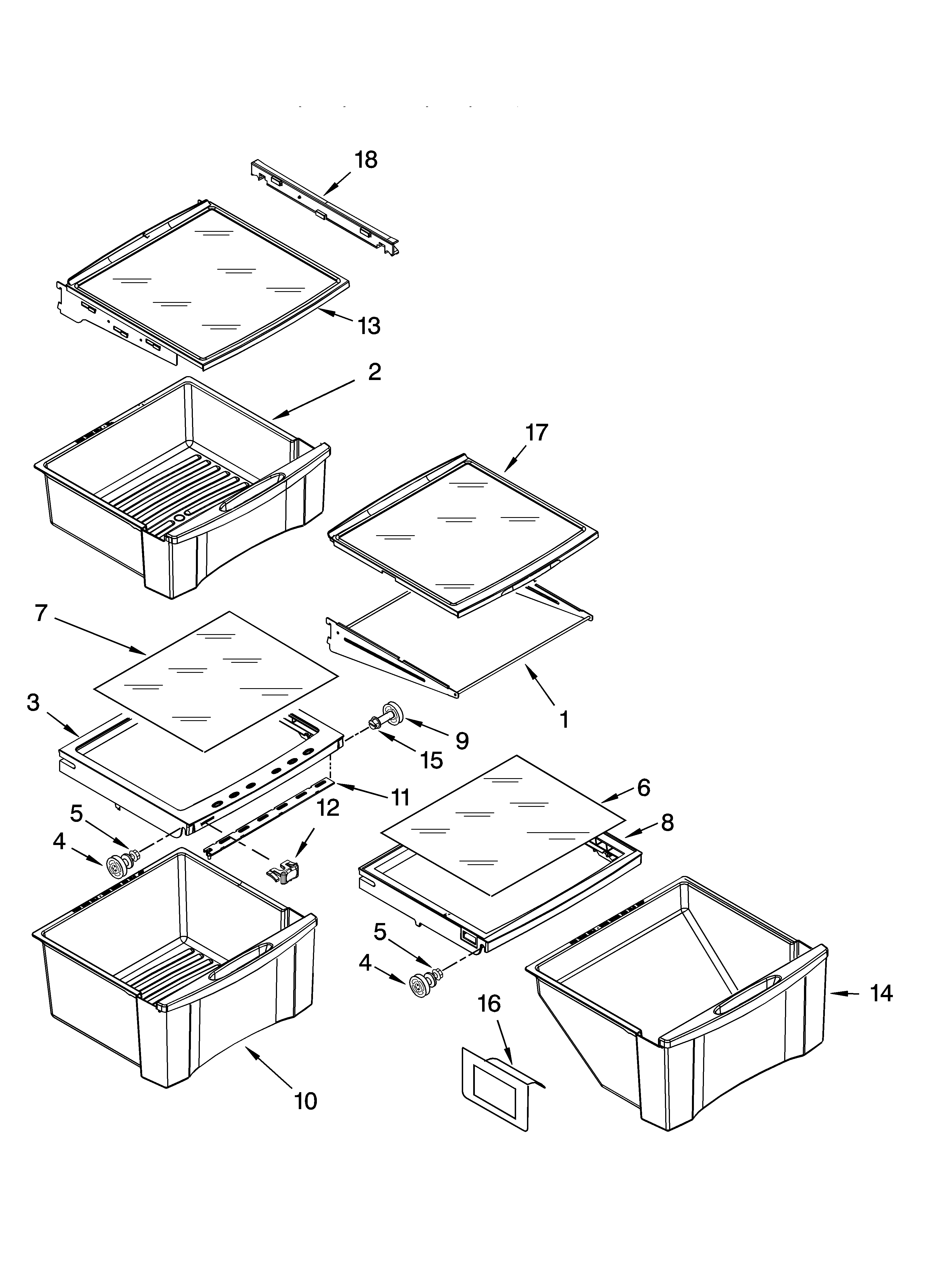 Whirlpool GS5VHAXWB00 refrigerator shelf parts diagram