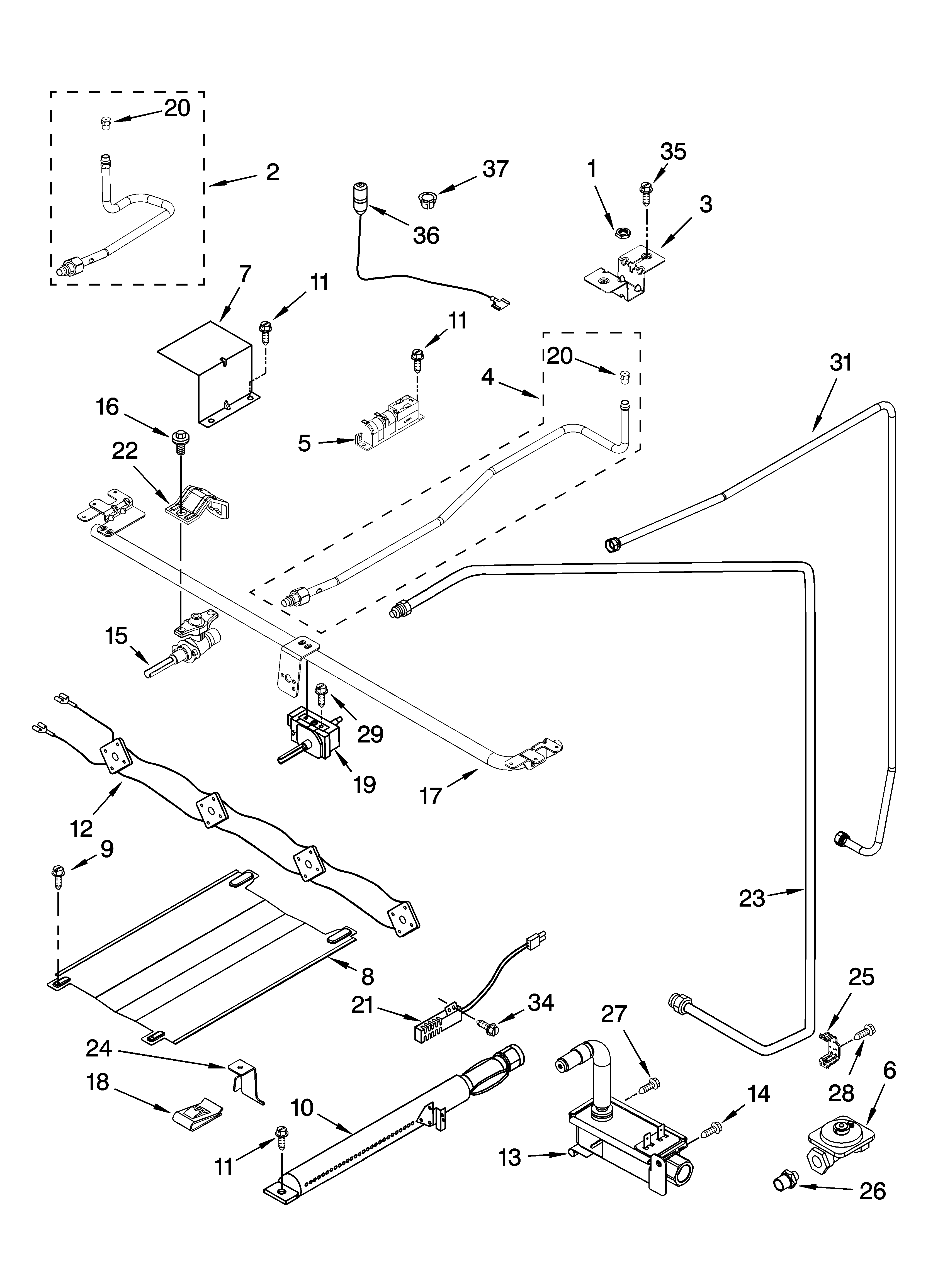 Whirlpool WFG110AVQ0 manifold parts diagram