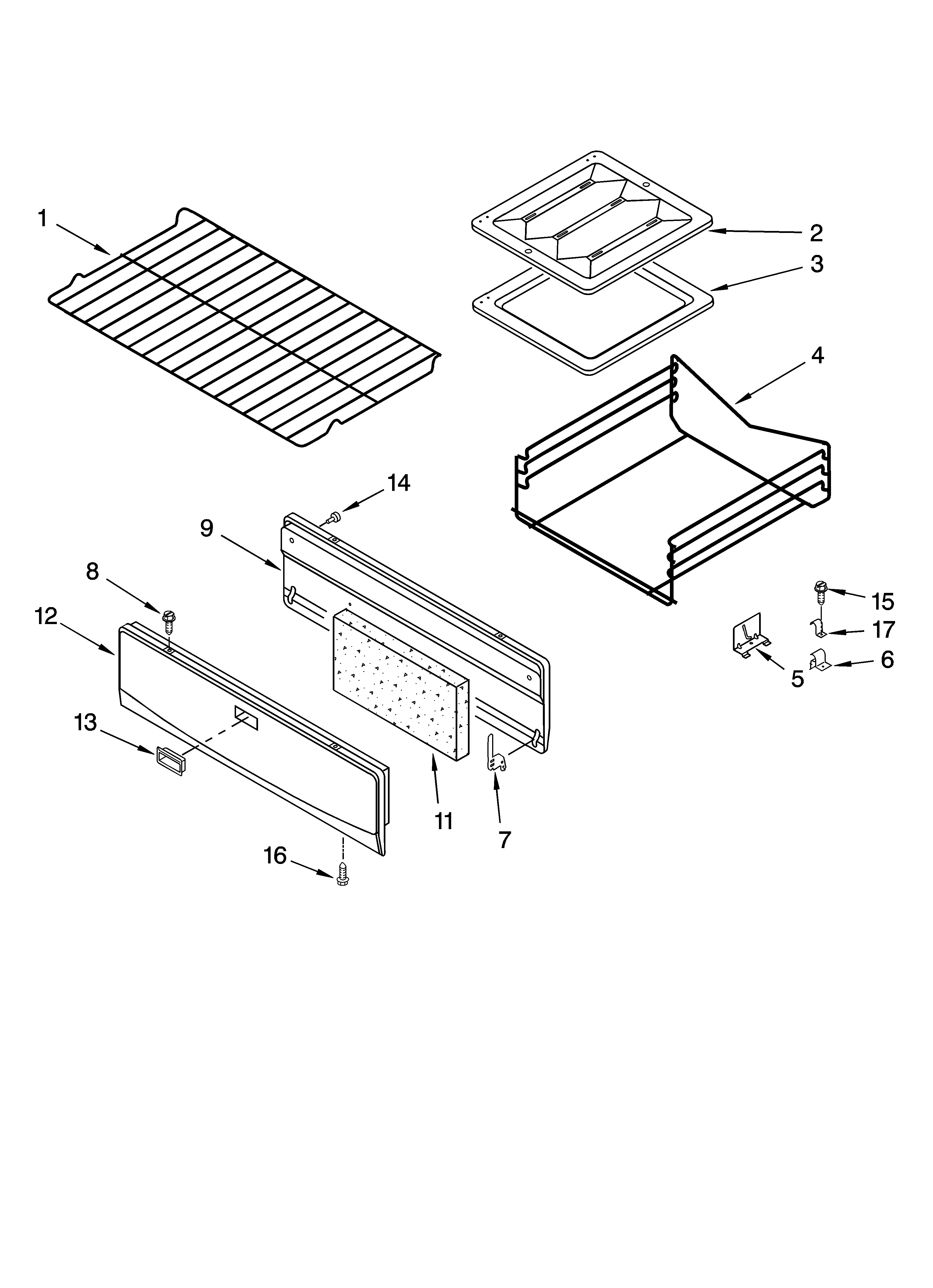 Whirlpool WFG110AVQ0 oven & broiler parts diagram