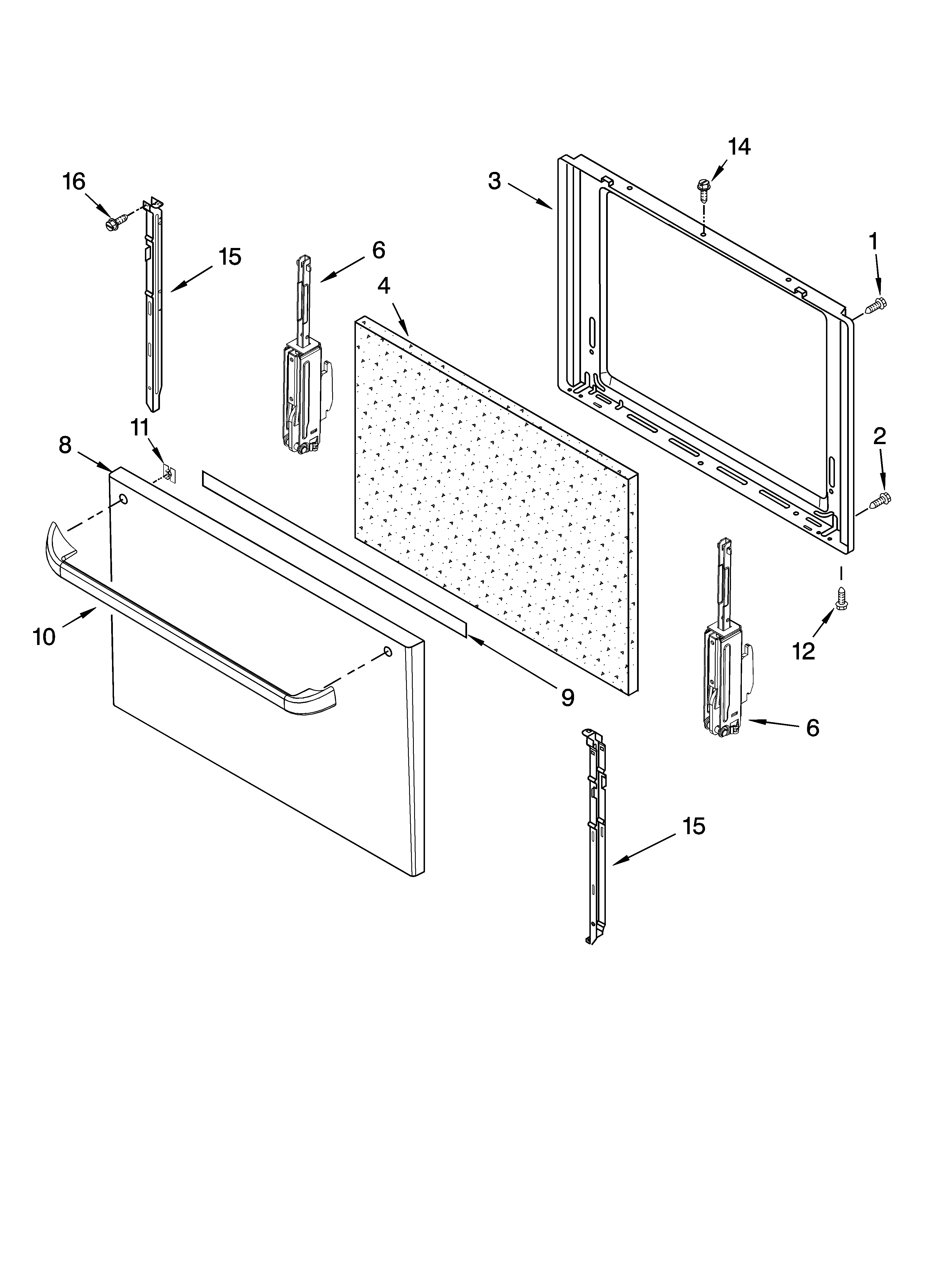 Whirlpool WFG110AVQ0 door parts, optional parts diagram