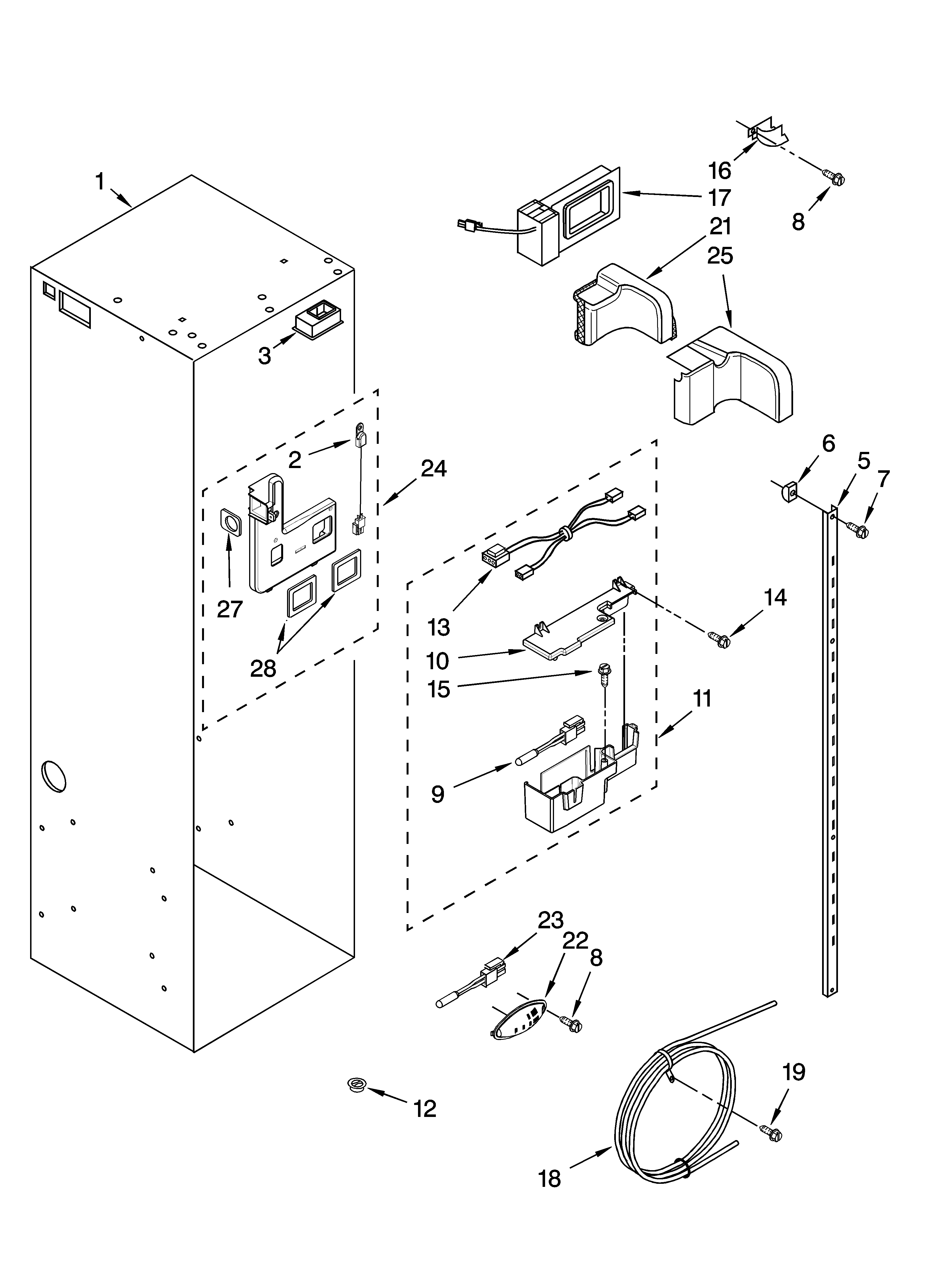 Jenn-Air JS48SEDUDB01 refrigerator liner parts diagram