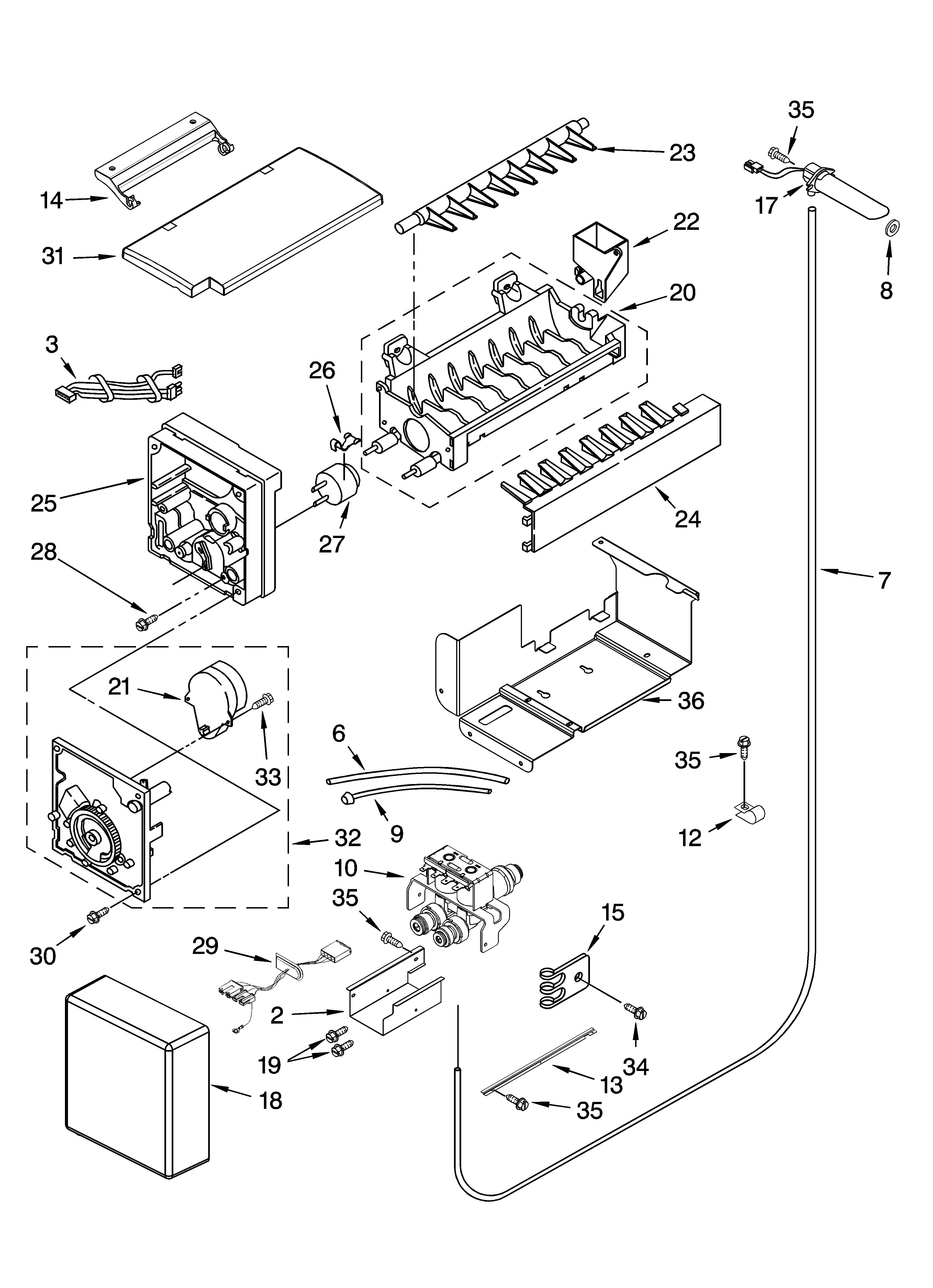 Jenn-Air JS48SEDUDB01 icemaker parts diagram