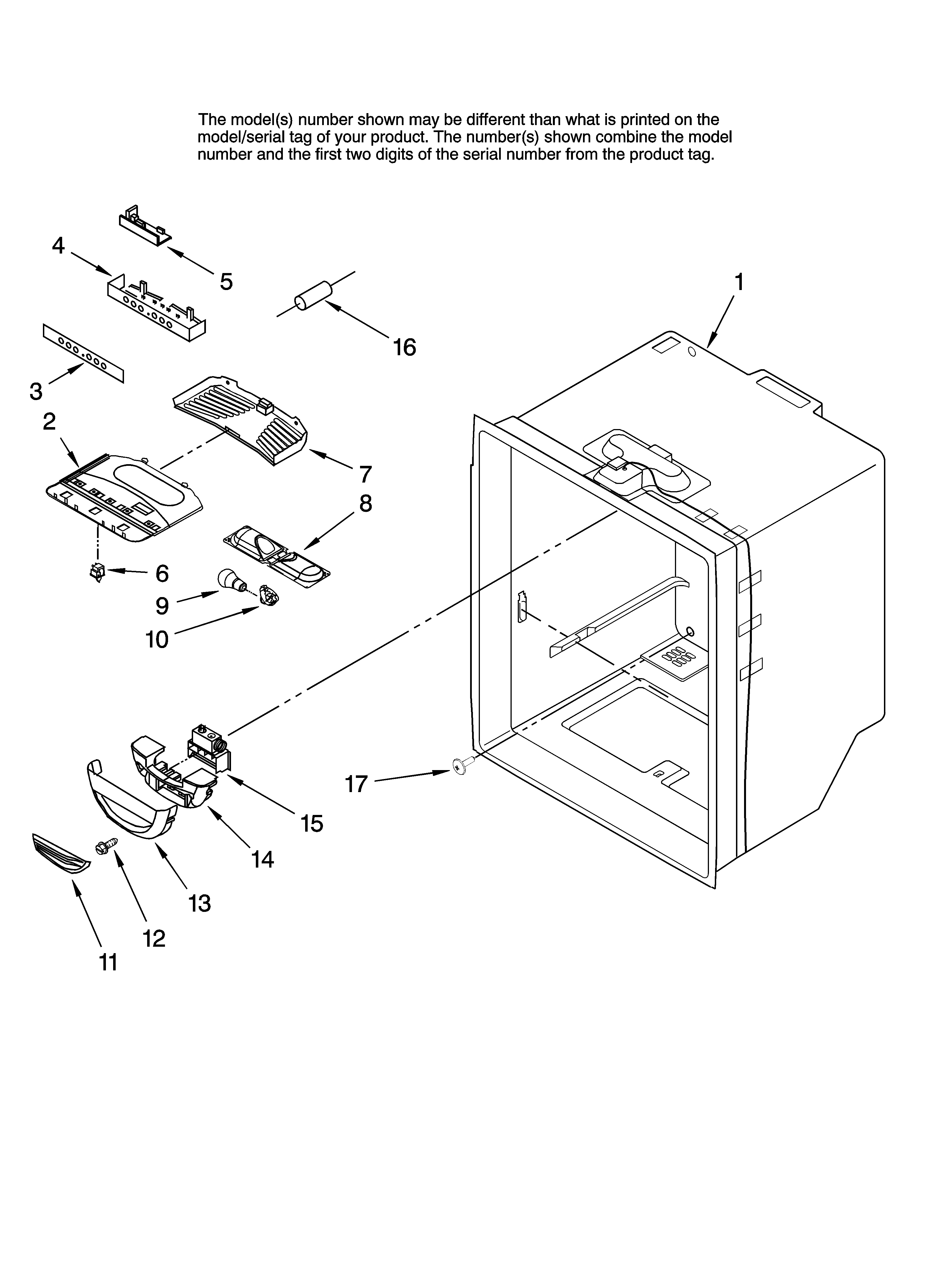 Amana AB1924PEKS13 refrigerator liner parts diagram
