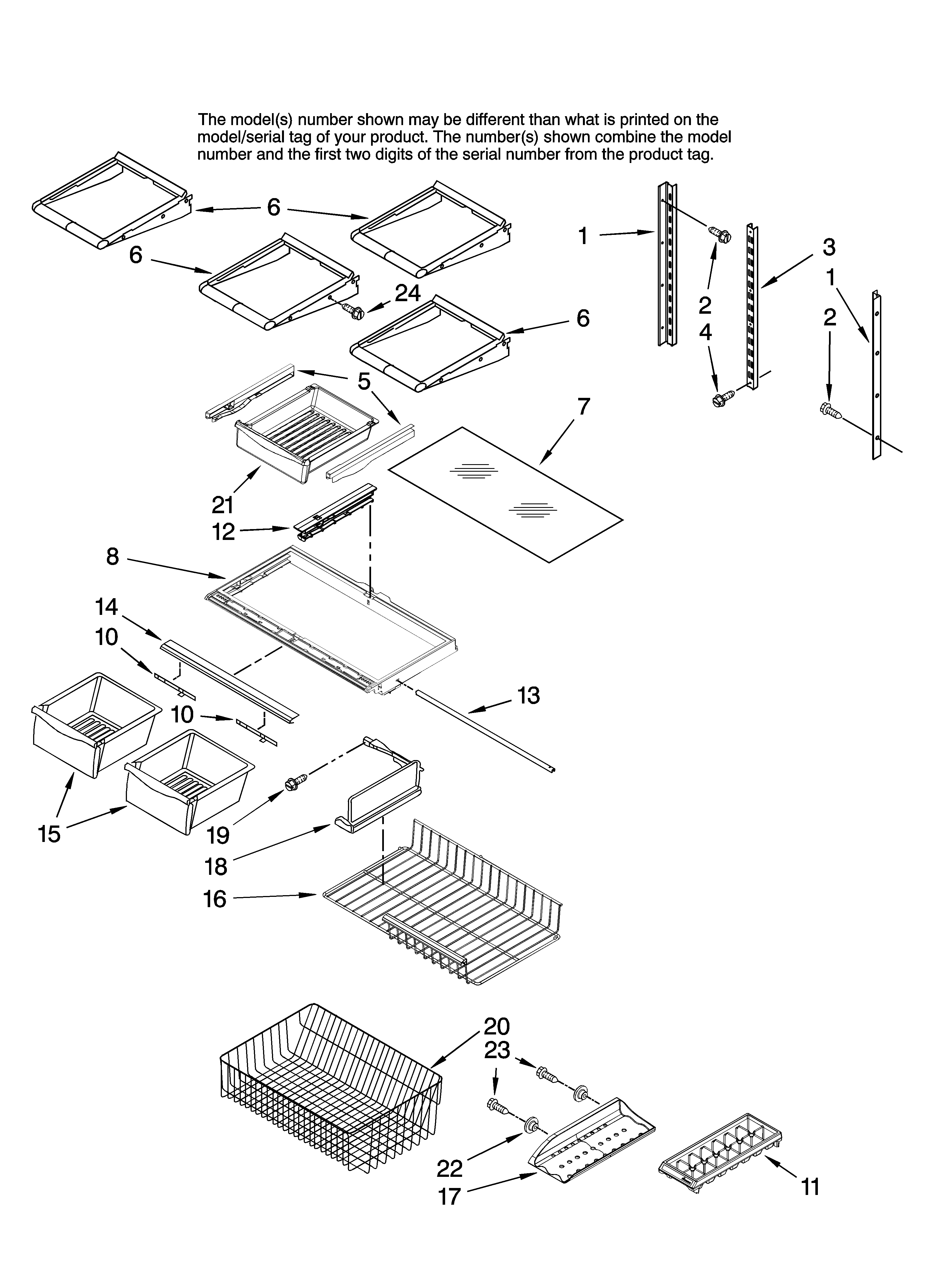 Amana AB1924PEKS13 shelf parts diagram