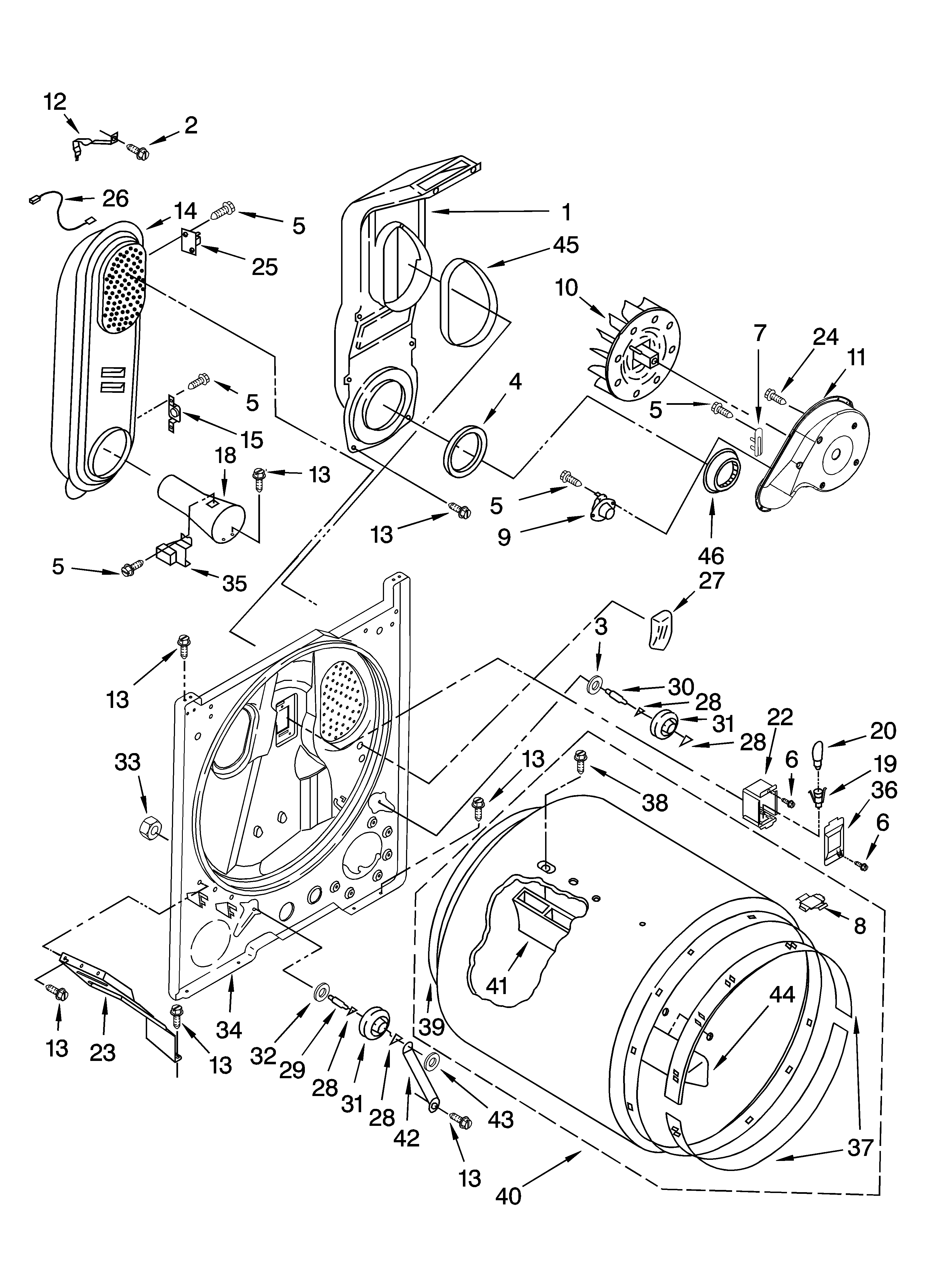 Maytag MGDC500VW0 bulkhead parts diagram