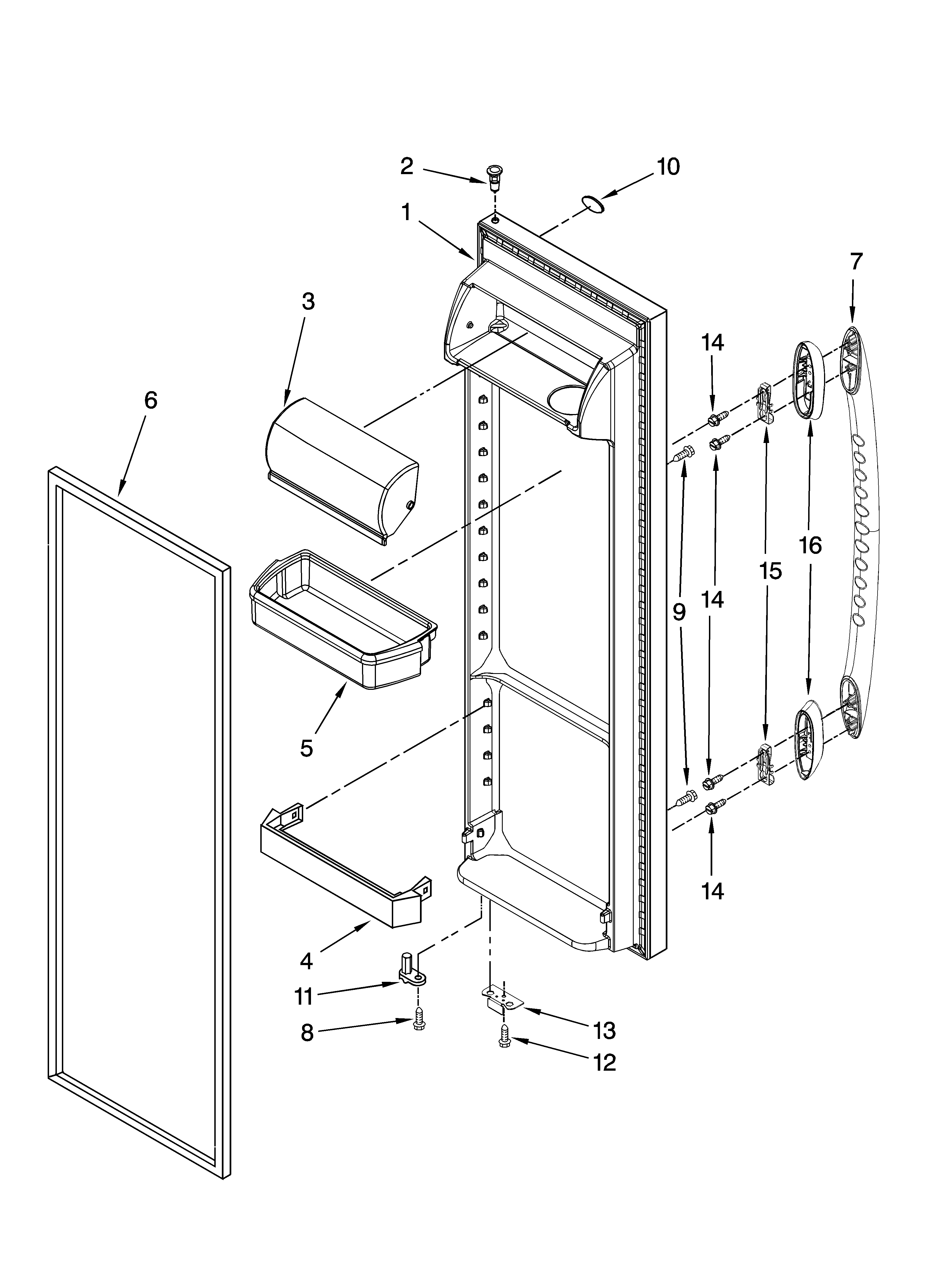 Maytag MSD2242VEB01 refrigerator door parts diagram