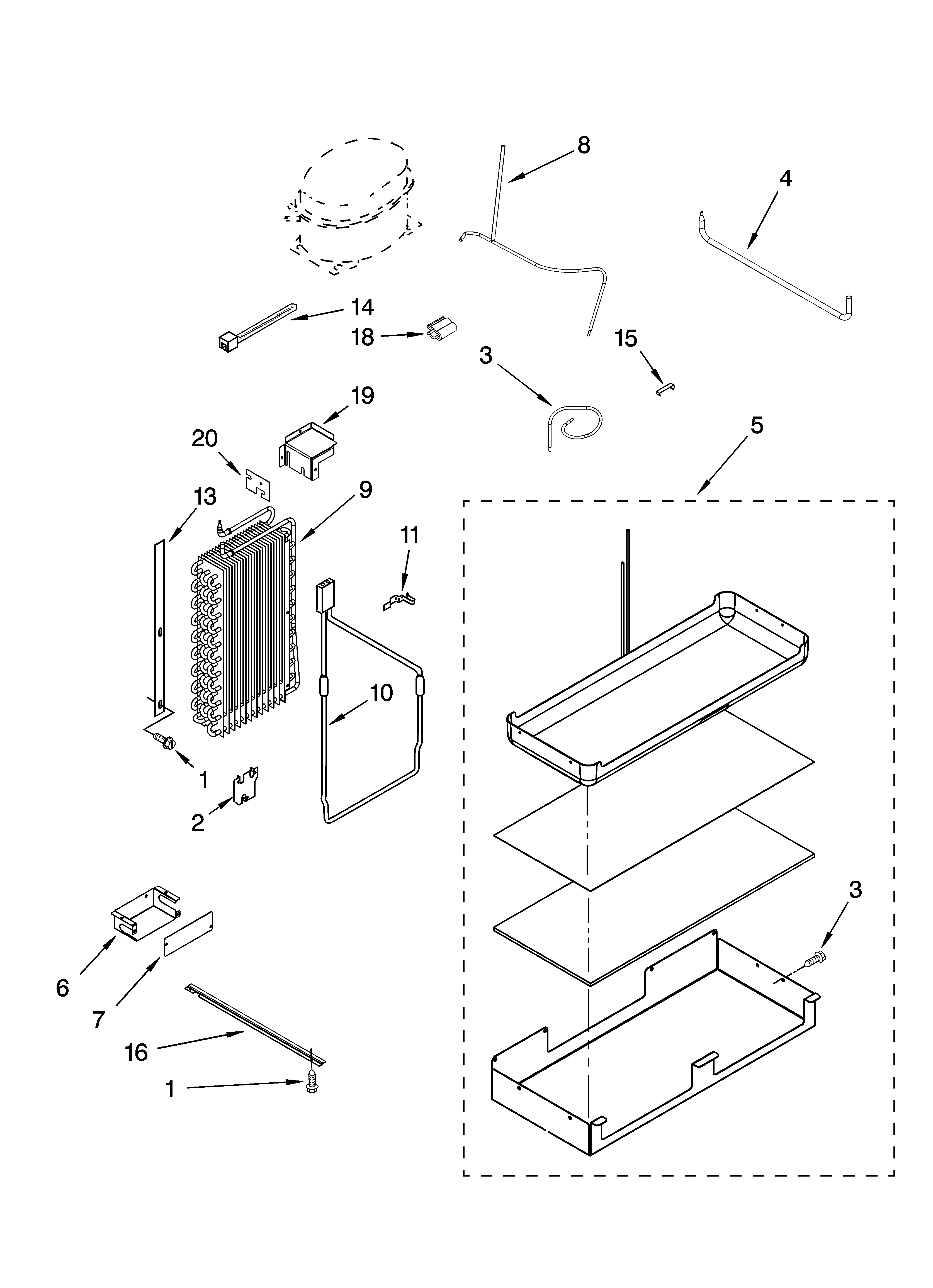 KitchenAid KSSO48FTX03 lower unit and tube parts diagram