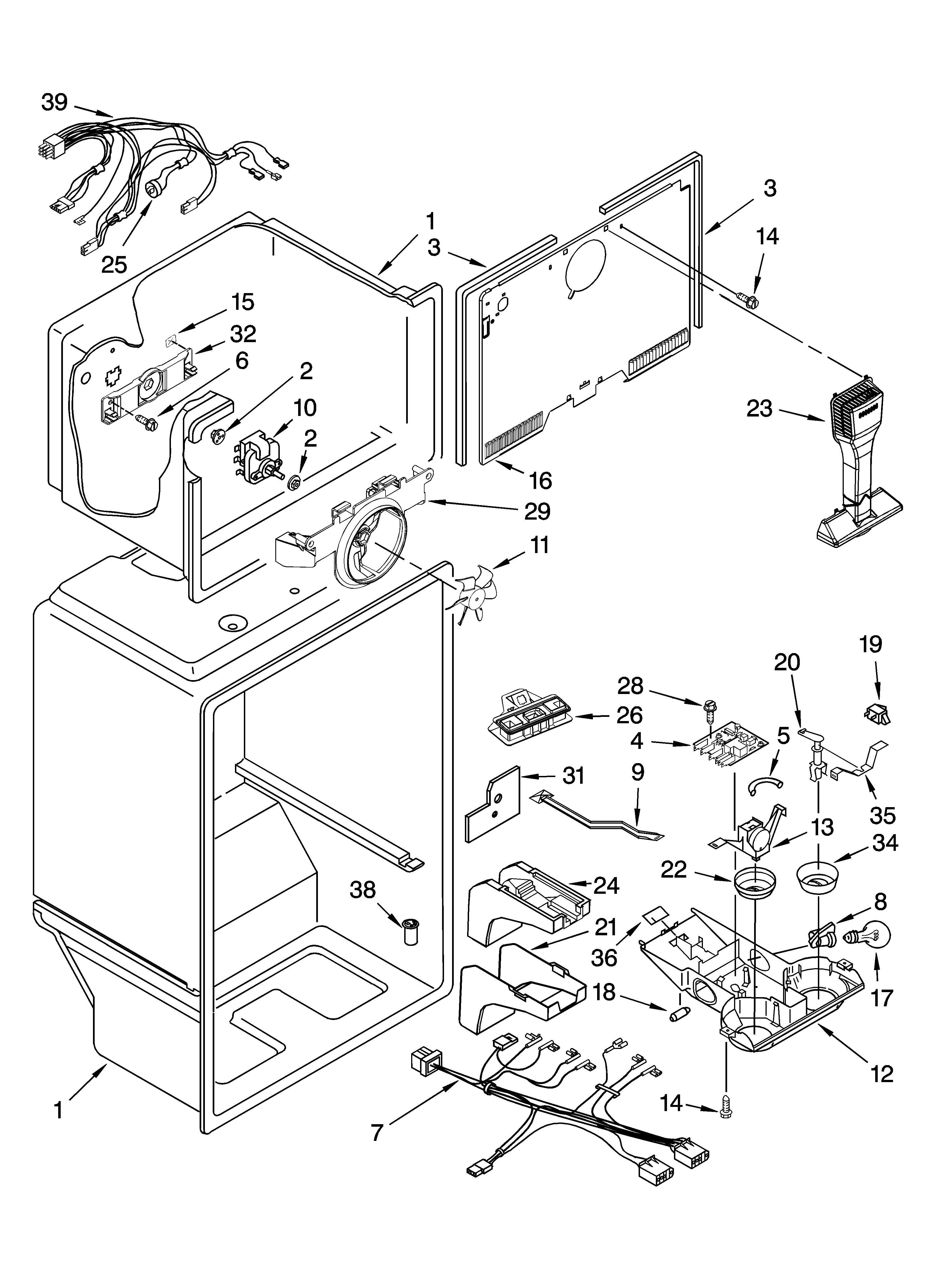 Whirlpool W1TXEMMWB00 liner parts diagram