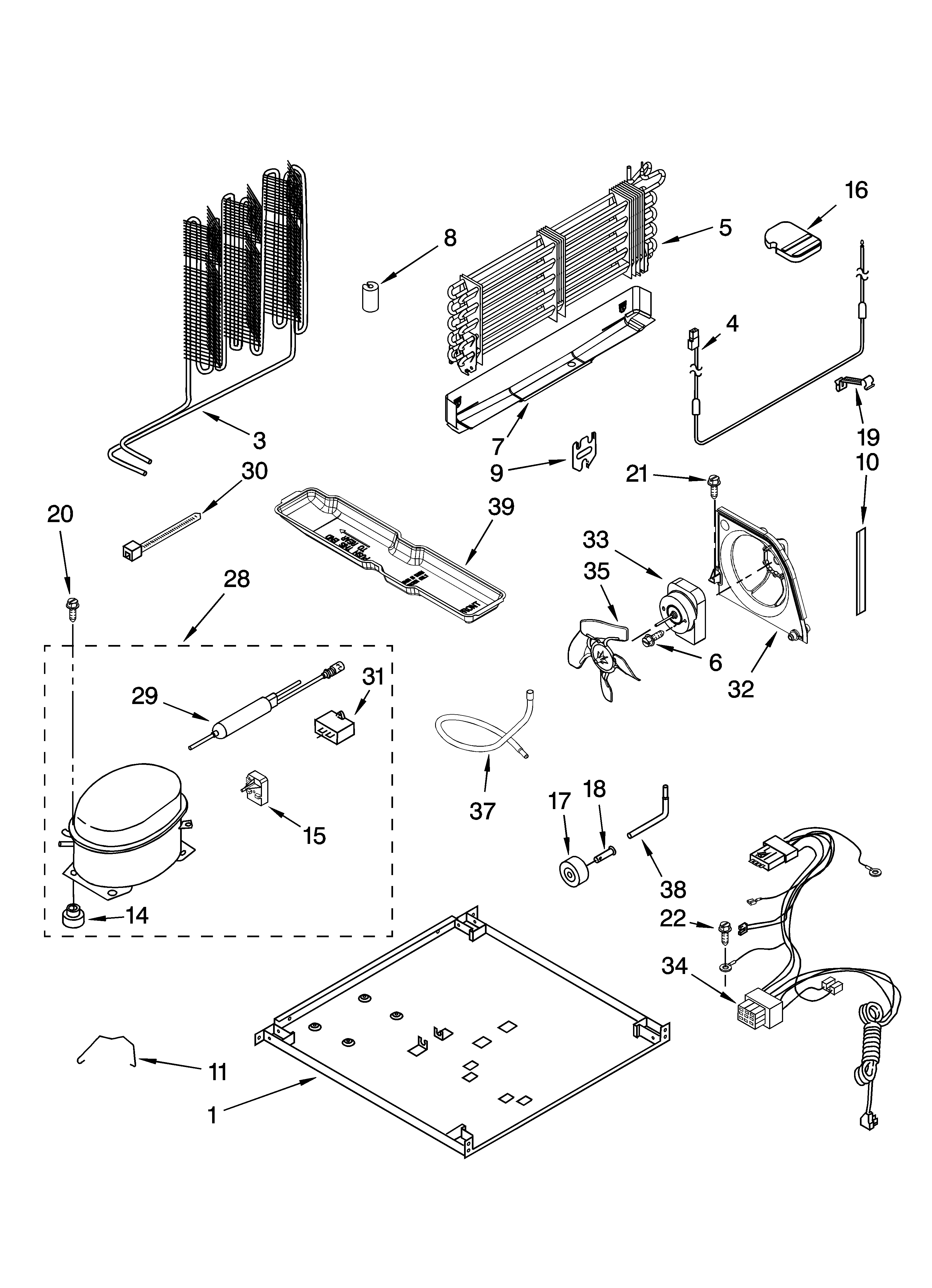 Whirlpool W1TXEMMWB00 unit parts diagram