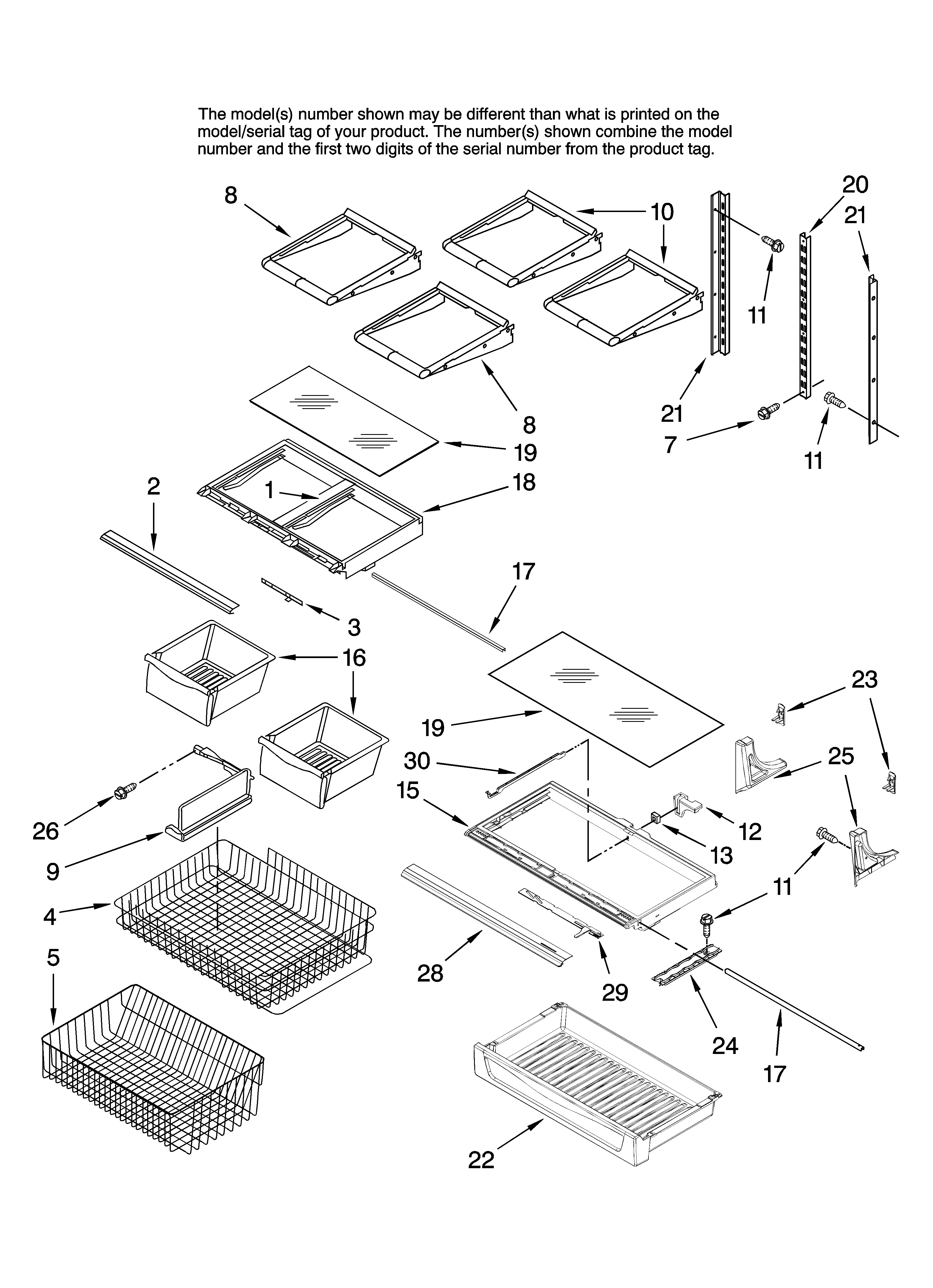 Amana AB2225PEKS13 shelf parts diagram
