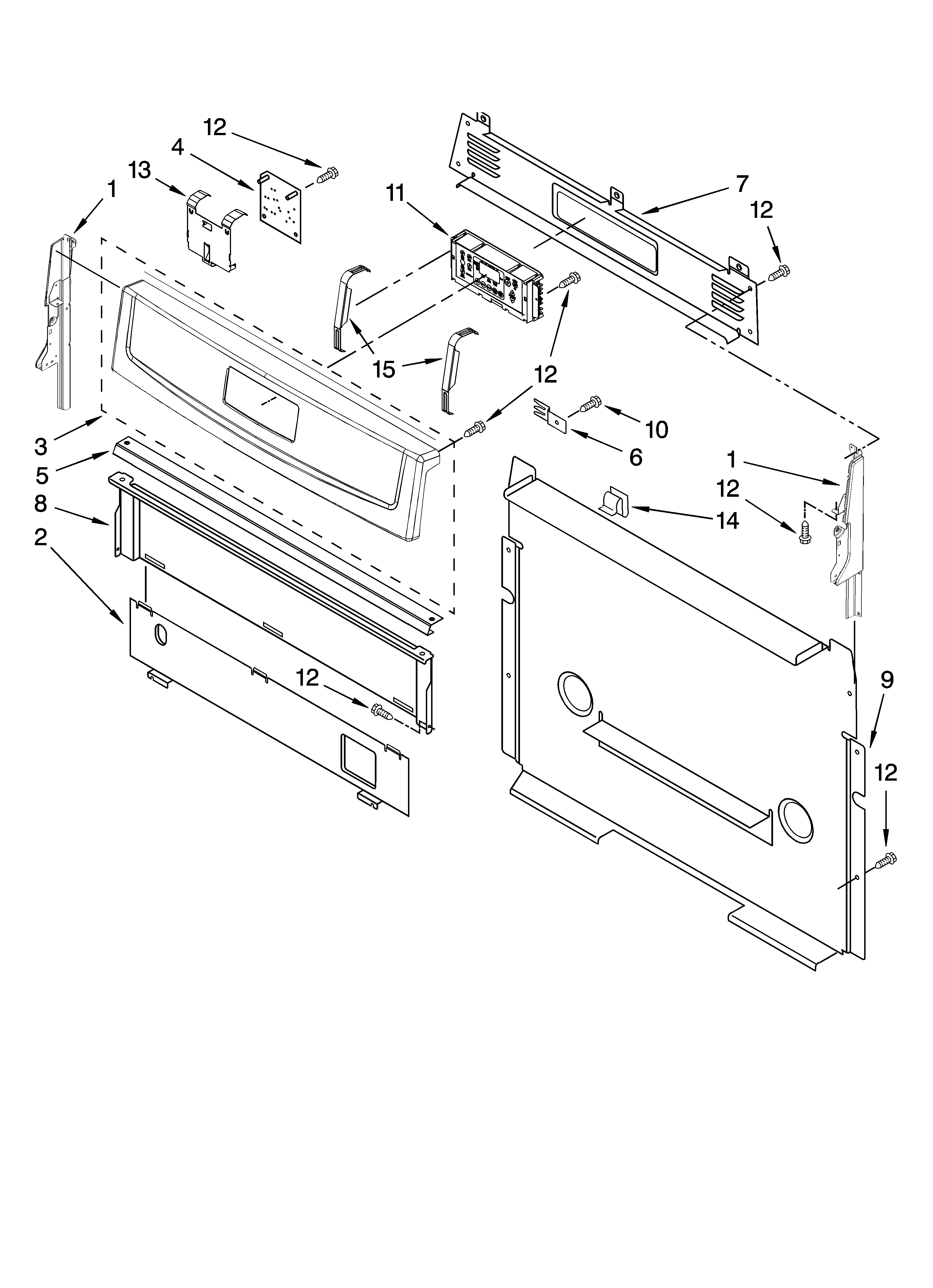 Amana AGR5844VDS0 control panel parts diagram