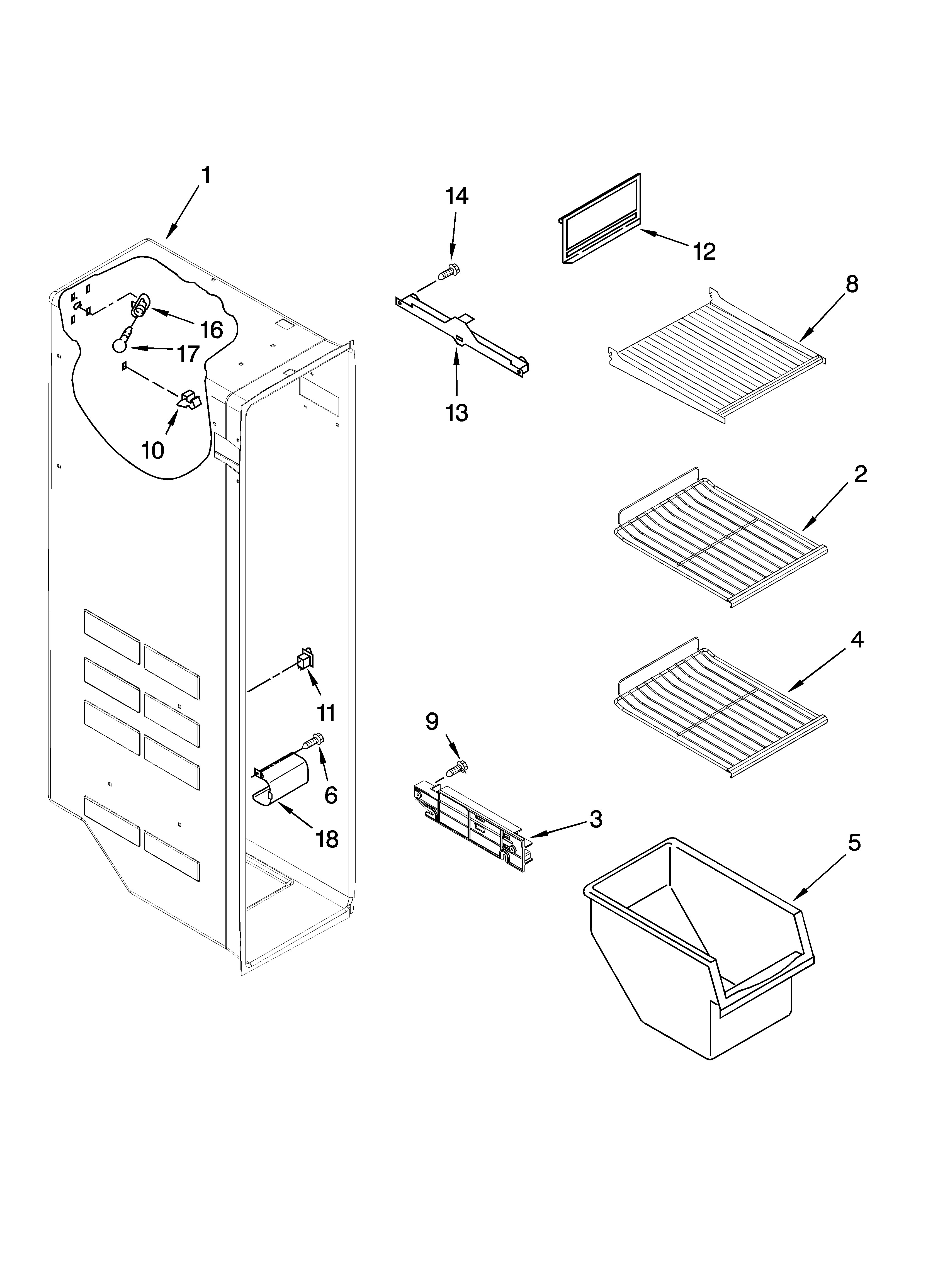 Amana ASD2524VES01 freezer liner parts diagram