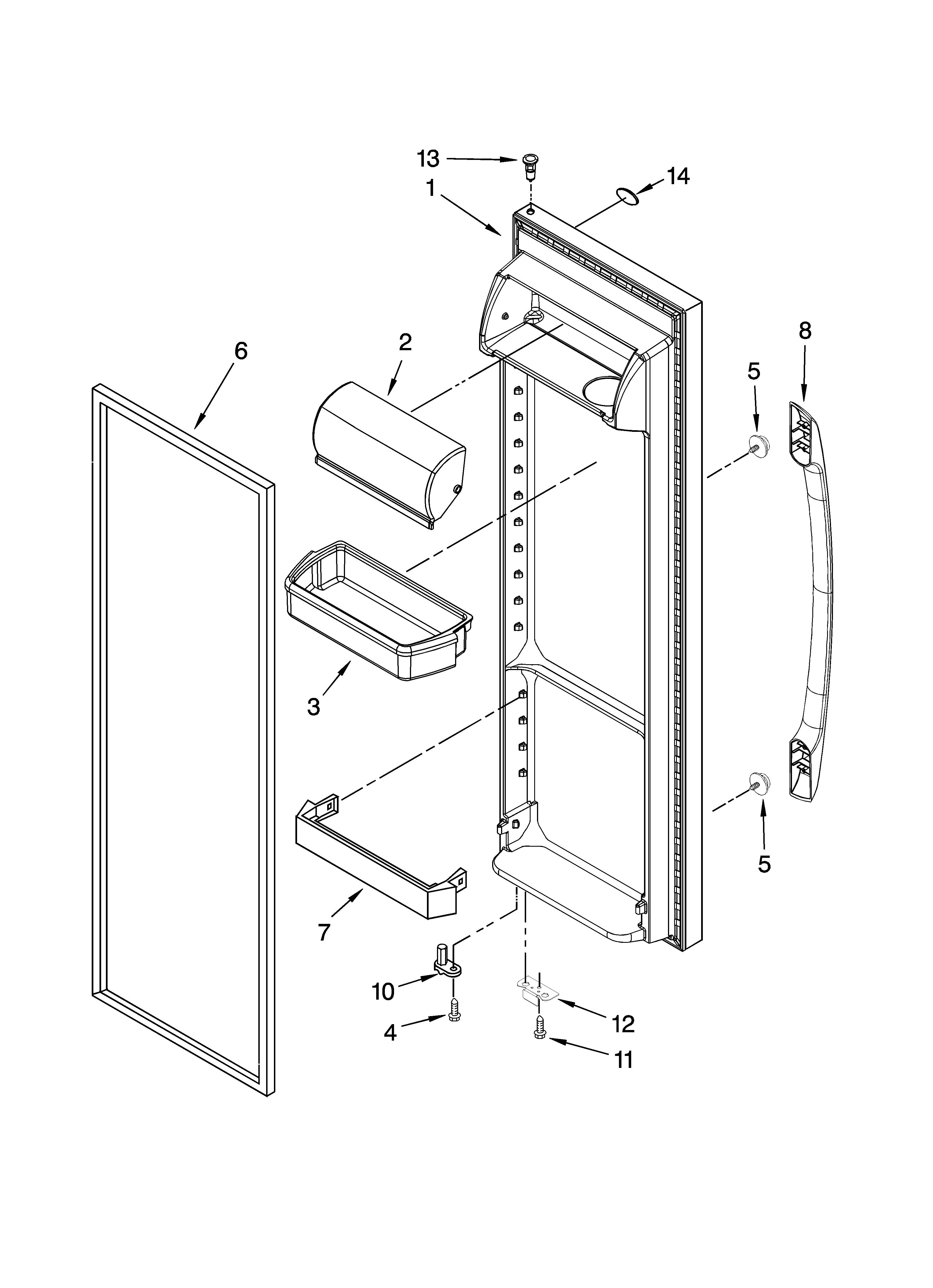 Amana ASD2524VES01 refrigerator door parts diagram