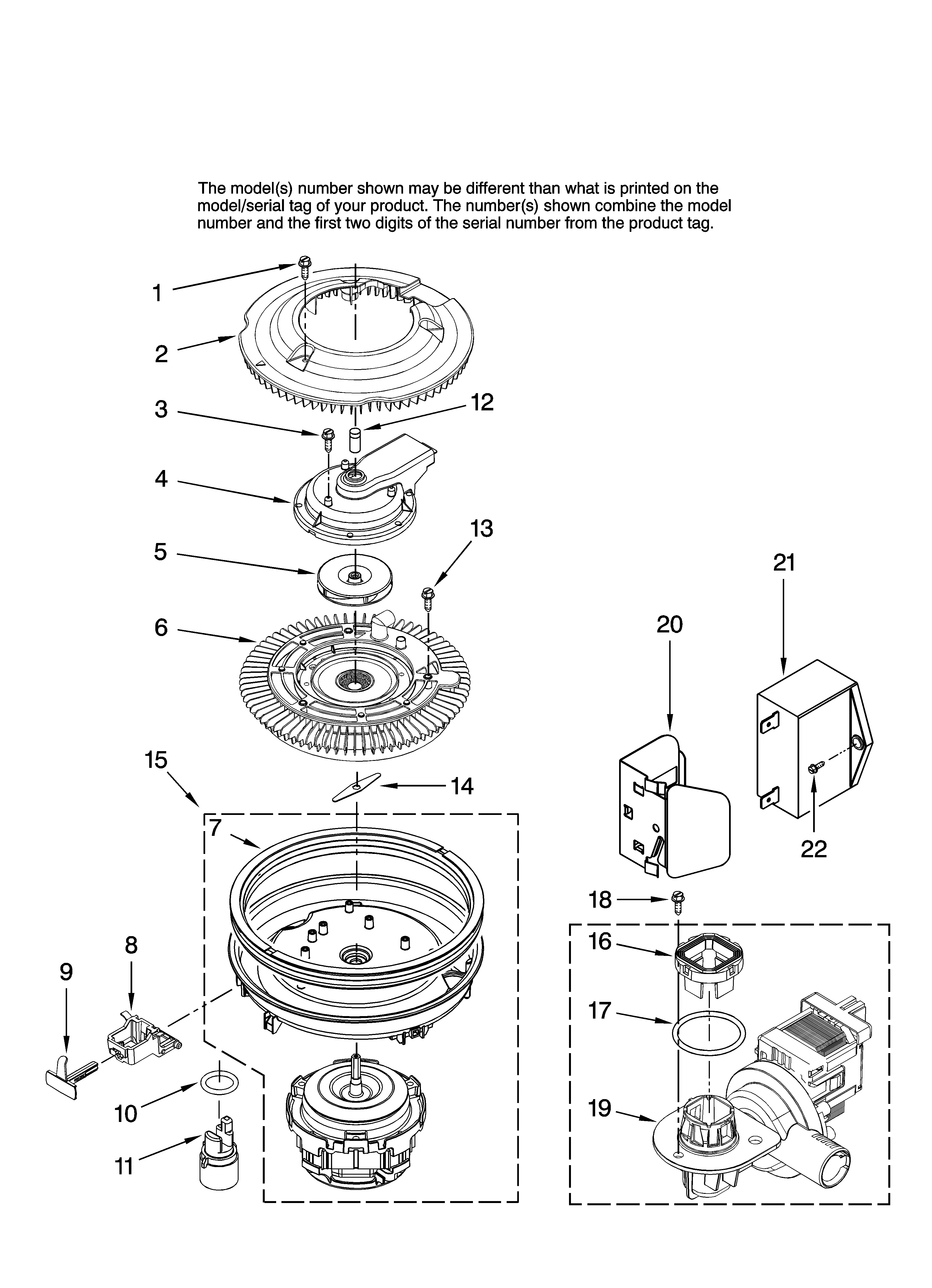 Jenn-Air JDB1080AWB42 pump and motor parts diagram