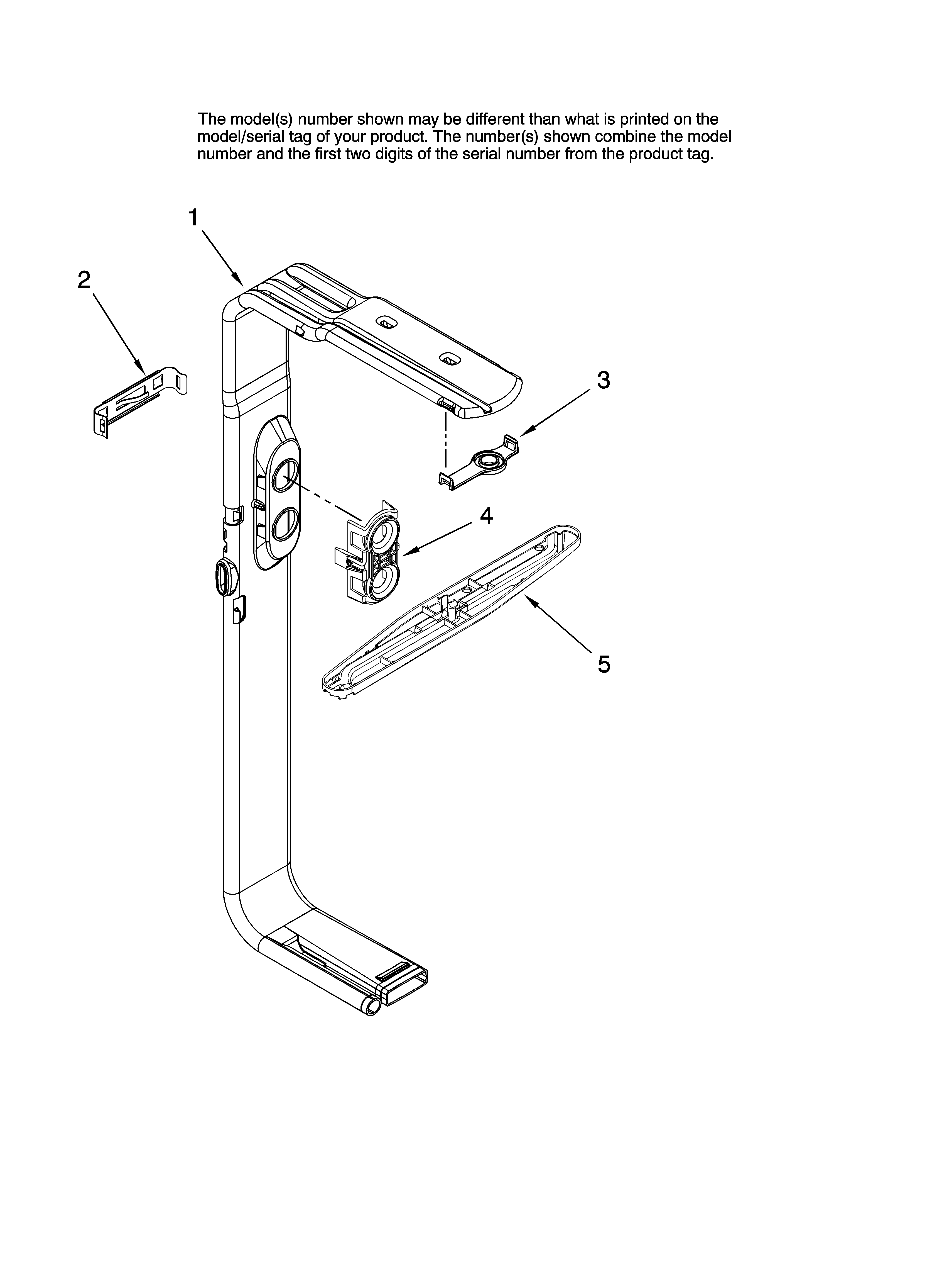 Jenn-Air JDB1095AWS0 upper wash and rinse parts, optional parts (not includ diagram