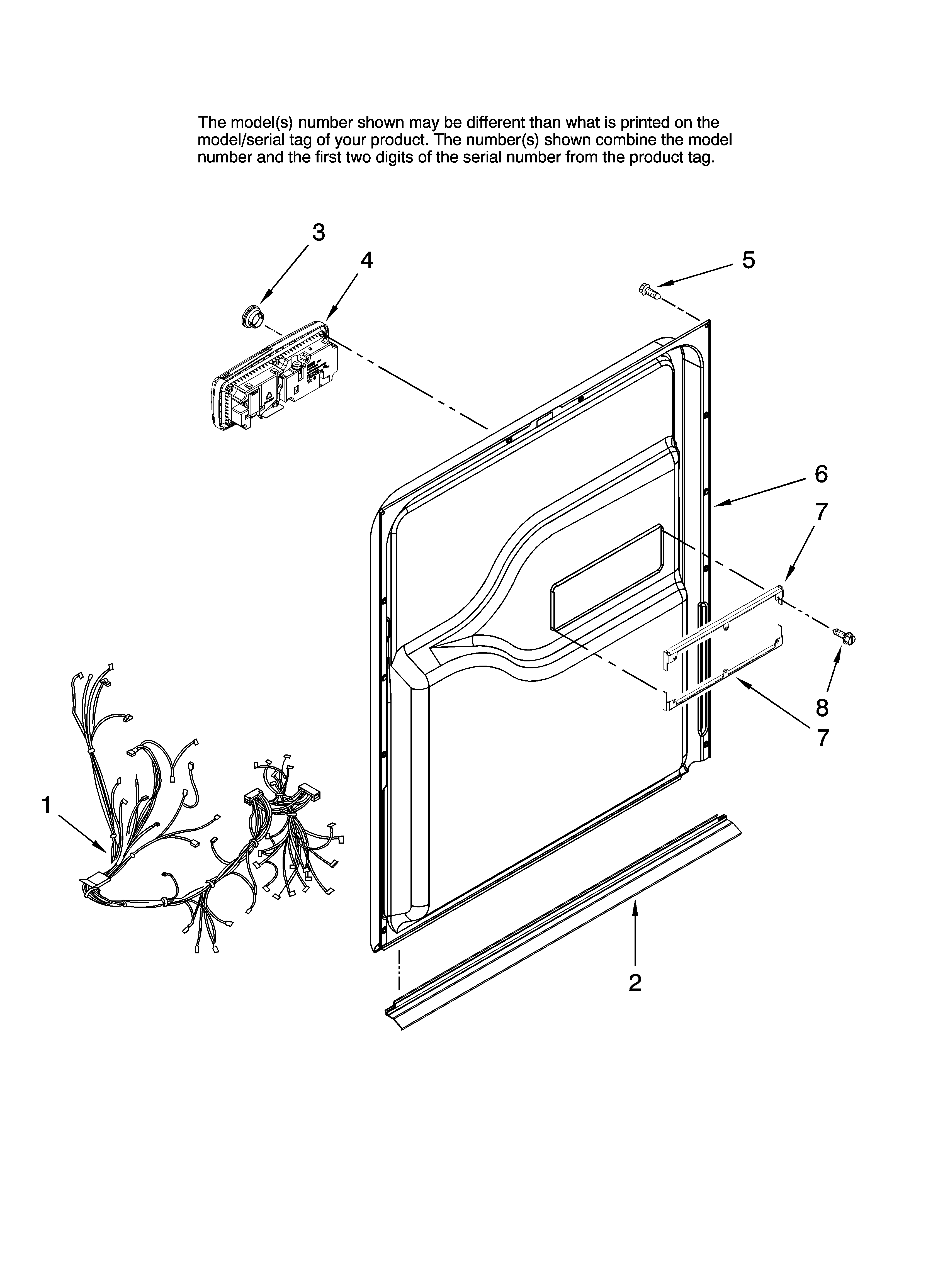 Maytag MDB8851AWB0 door and latch parts diagram