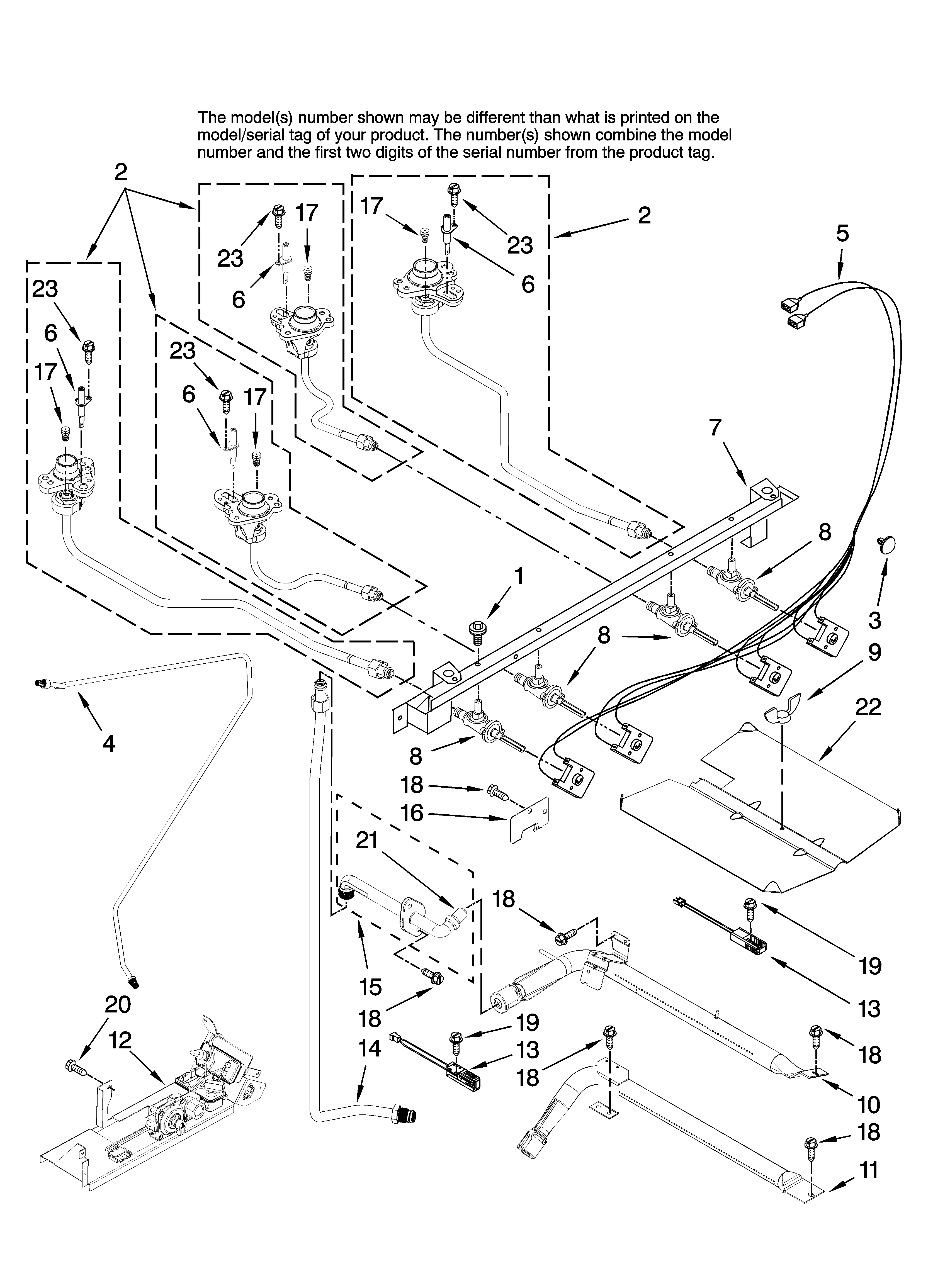 Maytag MGRH865QDB13 manifold parts diagram