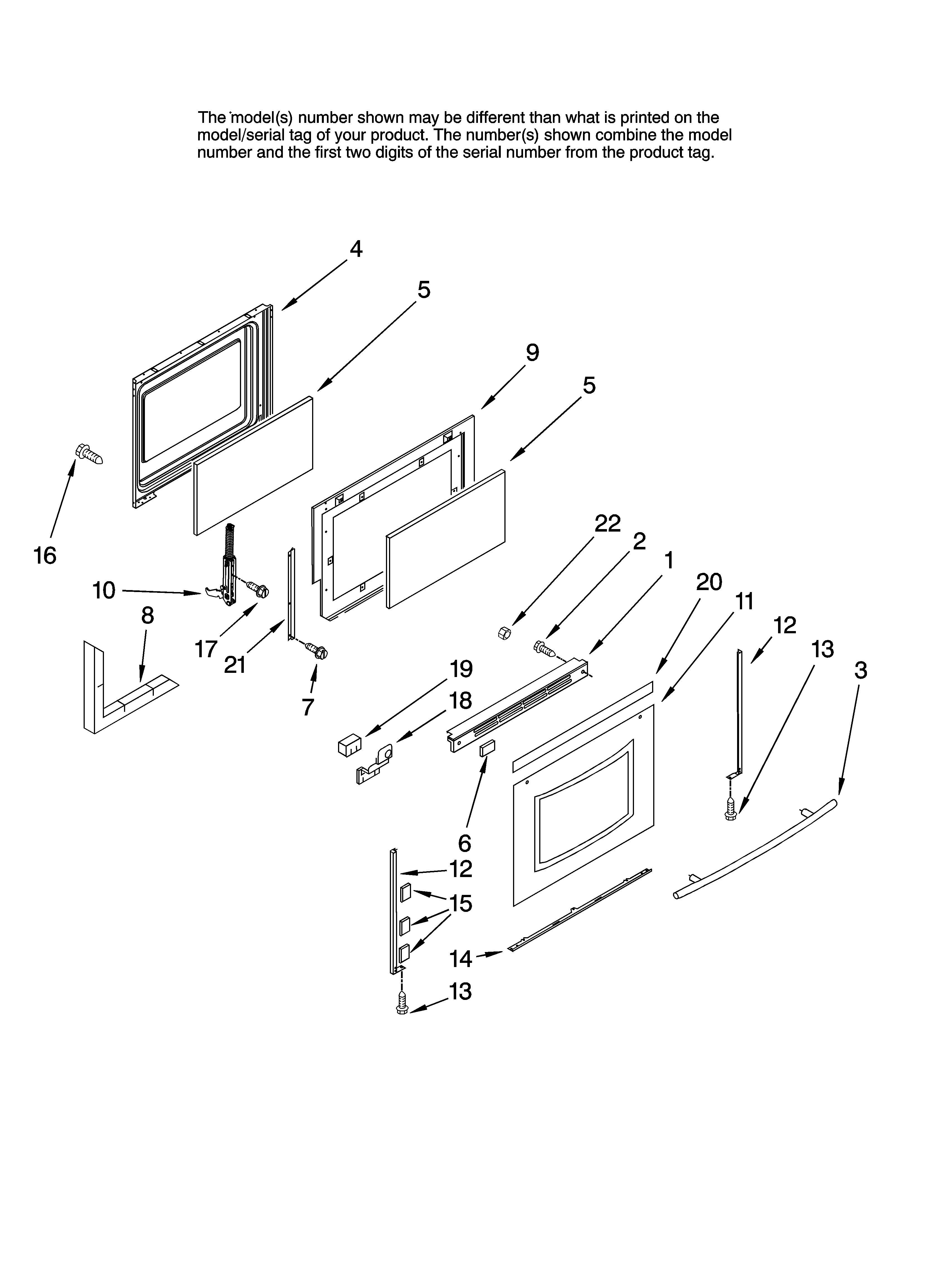 Maytag MGRH865QDB13 door parts diagram