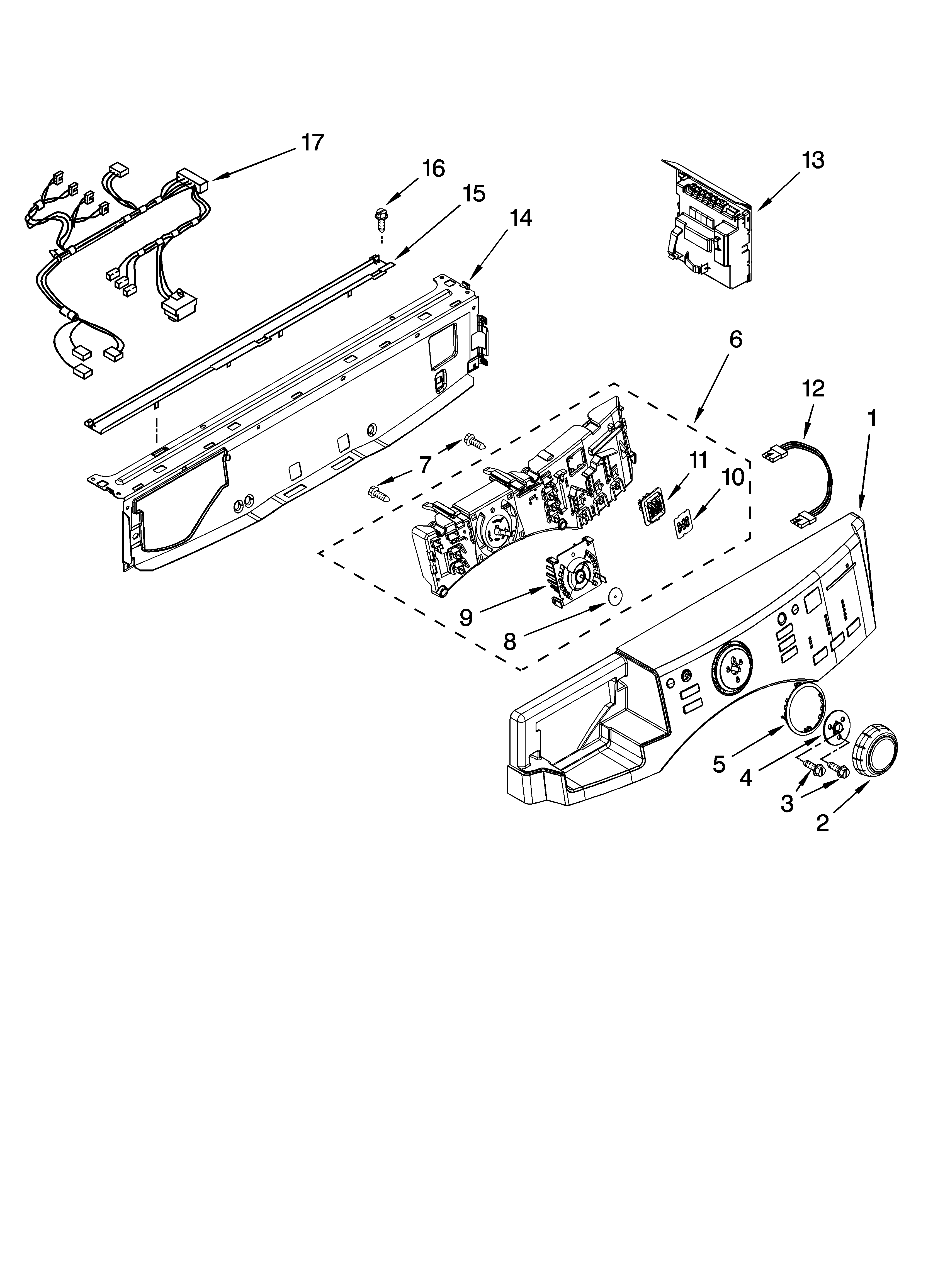 Maytag MHWE300VW10 control panel parts diagram