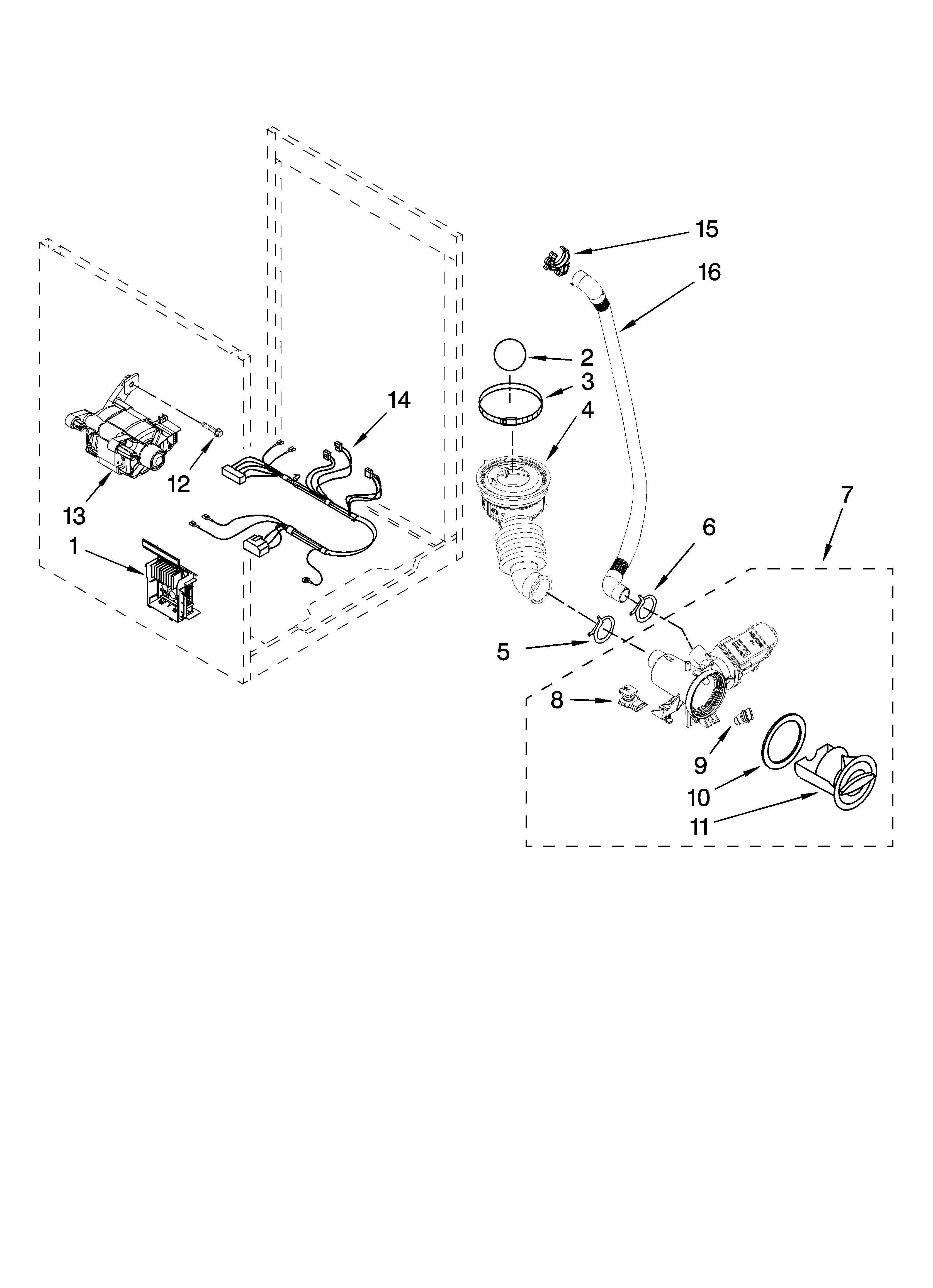 Maytag MHWE300VW10 pump and motor parts, optional parts (not included) diagram